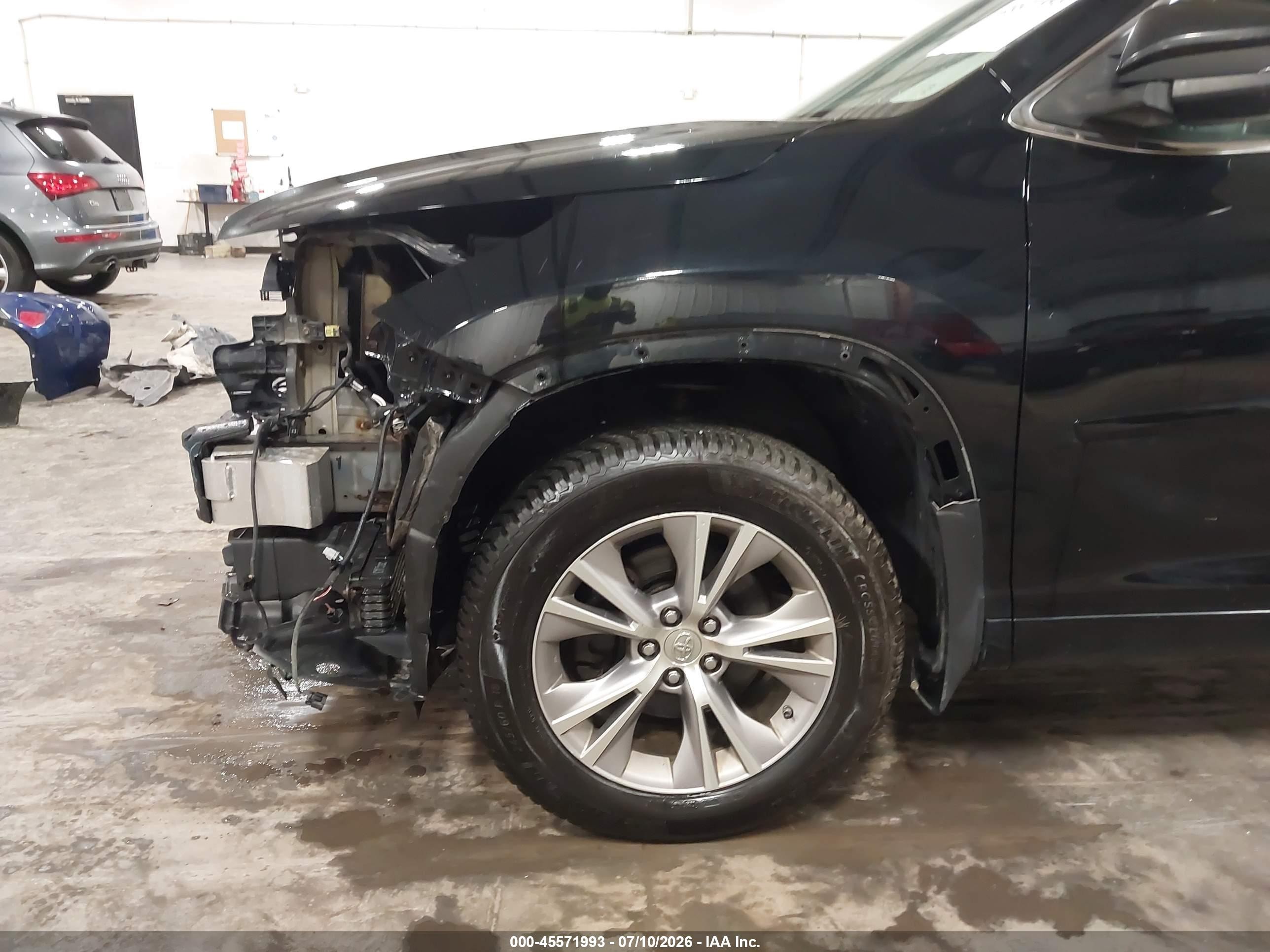 2015 Toyota Highlander Xle V6 Black vin: 5TDJKRFH4FS090629