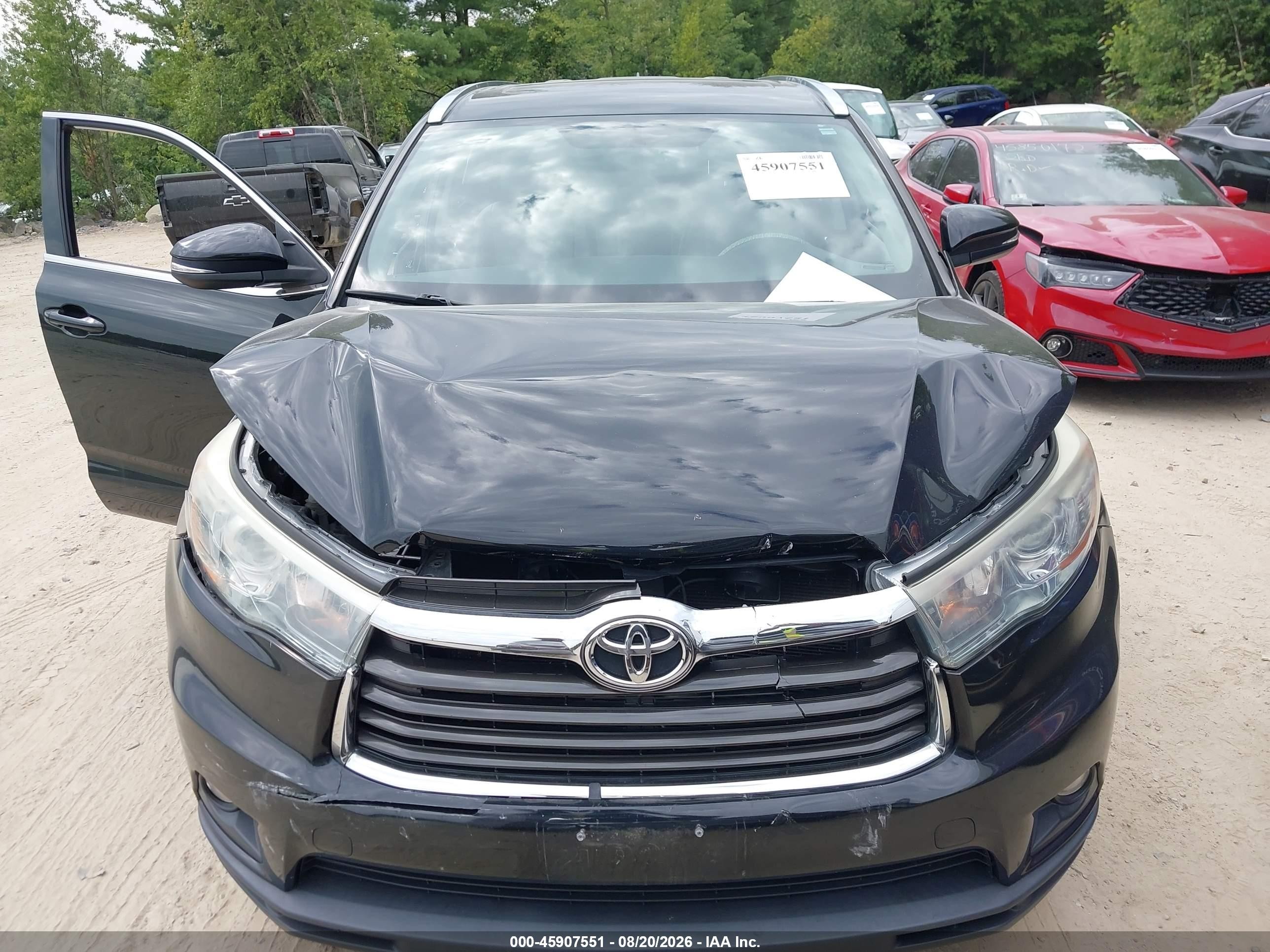 2015 Toyota Highlander Xle V6 Black vin: 5TDJKRFH4FS120664