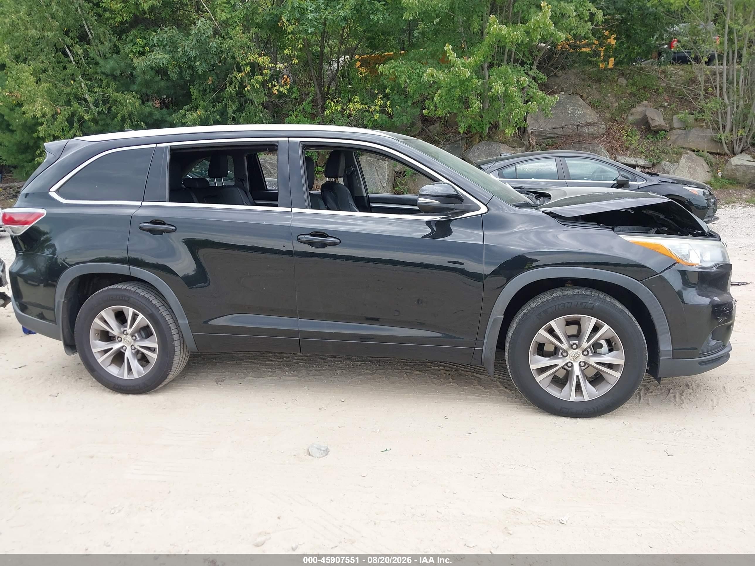 2015 Toyota Highlander Xle V6 Black vin: 5TDJKRFH4FS120664