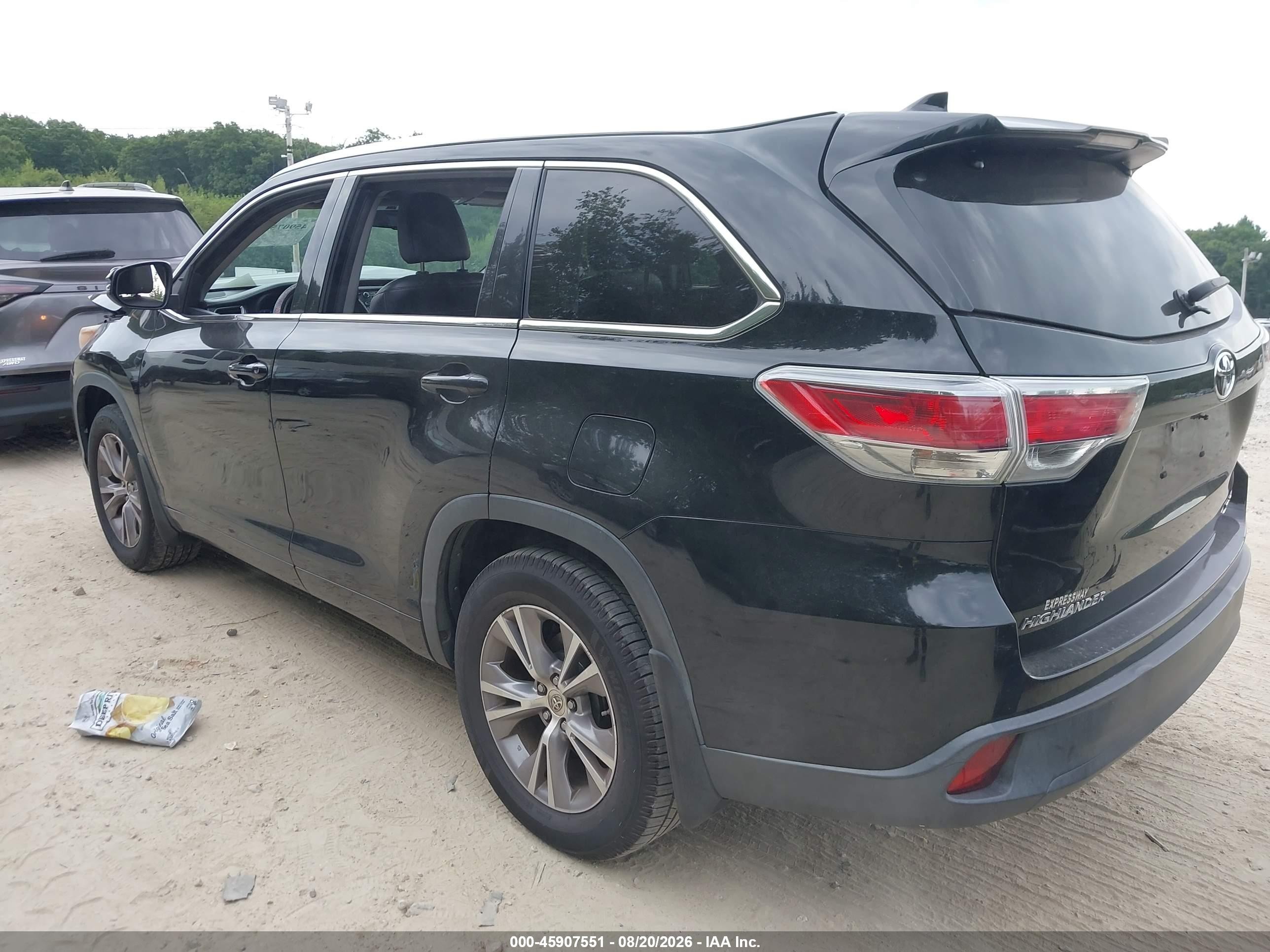 2015 Toyota Highlander Xle V6 Black vin: 5TDJKRFH4FS120664