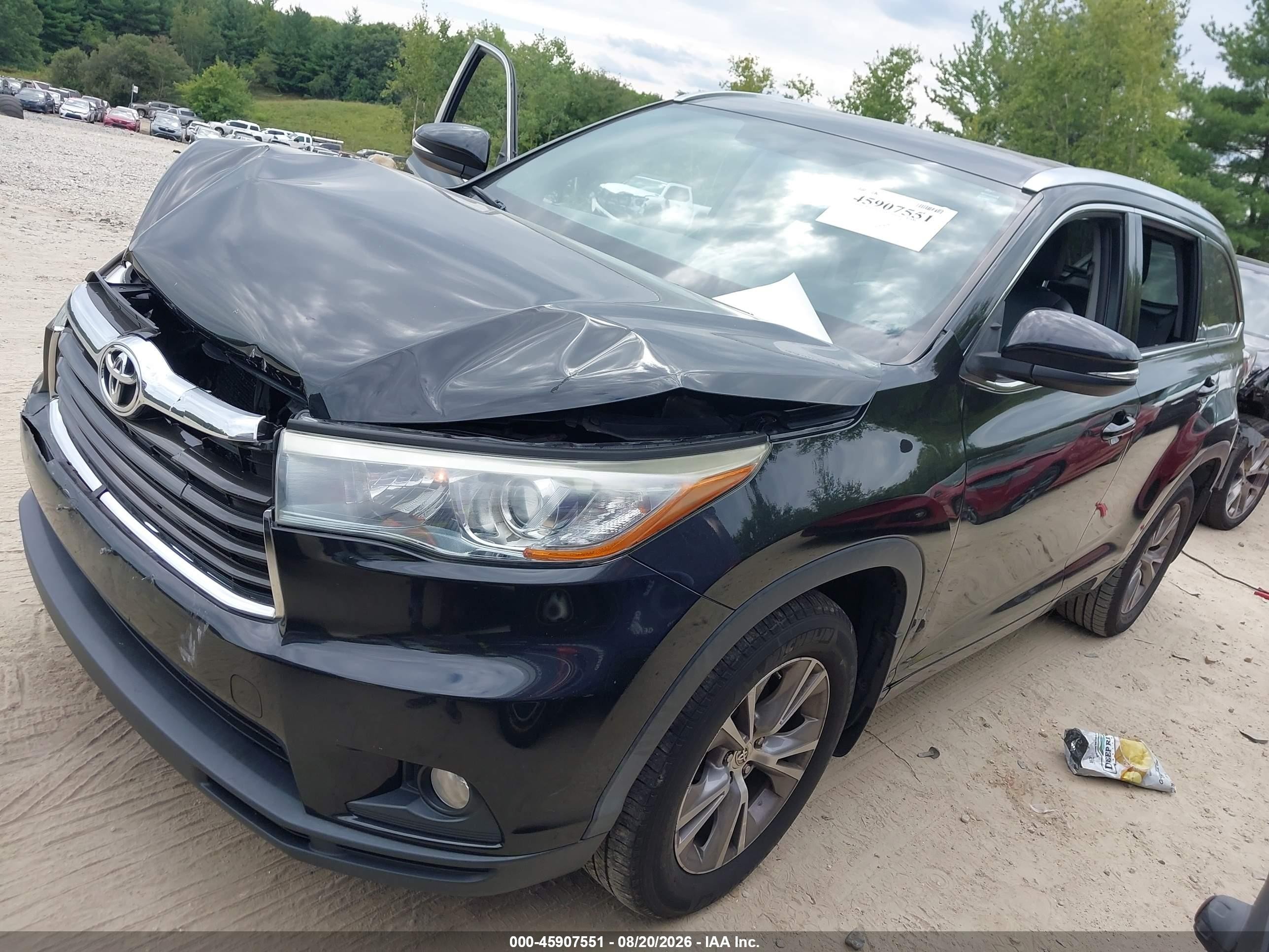 2015 Toyota Highlander Xle V6 Black vin: 5TDJKRFH4FS120664