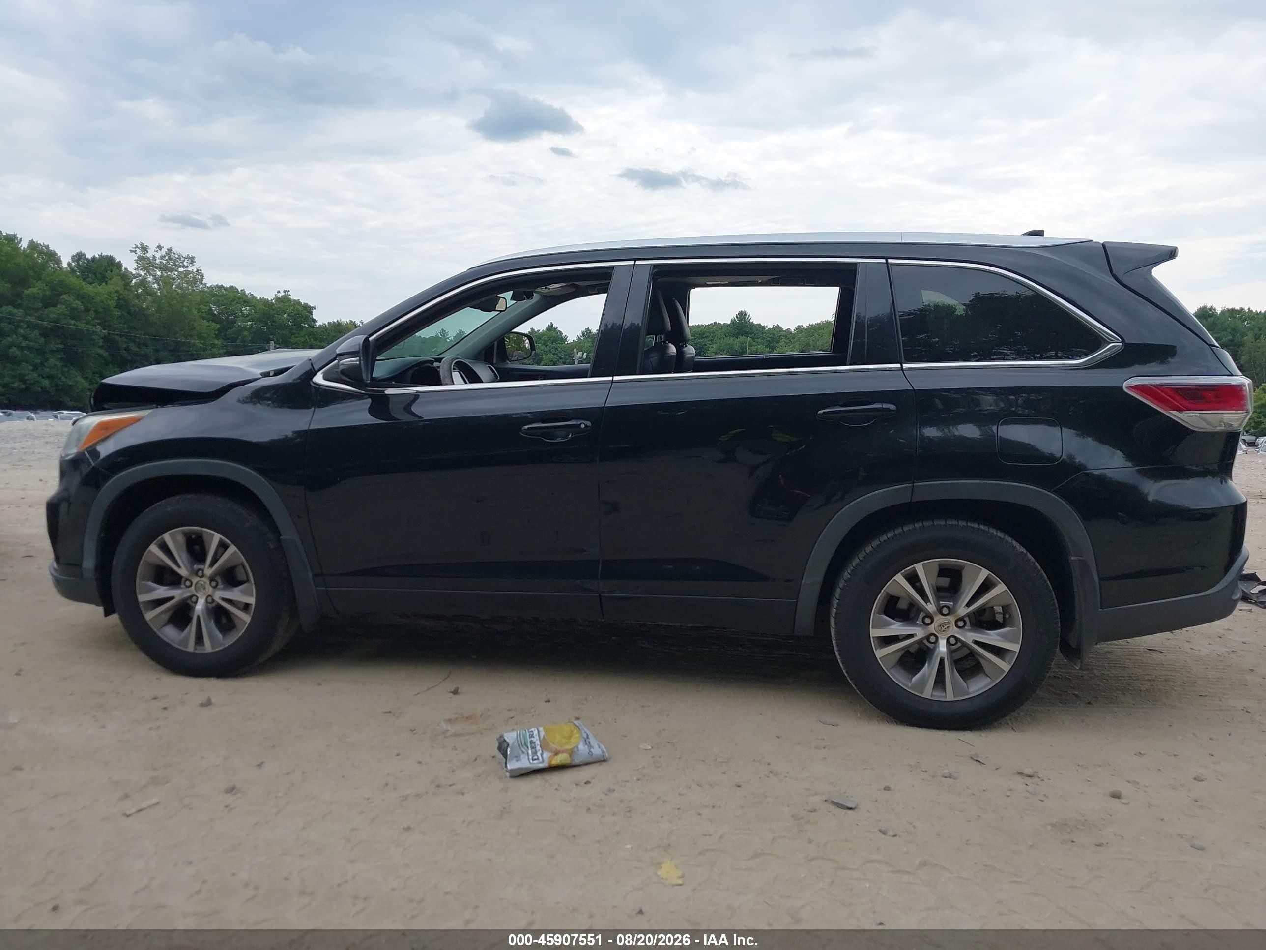 2015 Toyota Highlander Xle V6 Black vin: 5TDJKRFH4FS120664