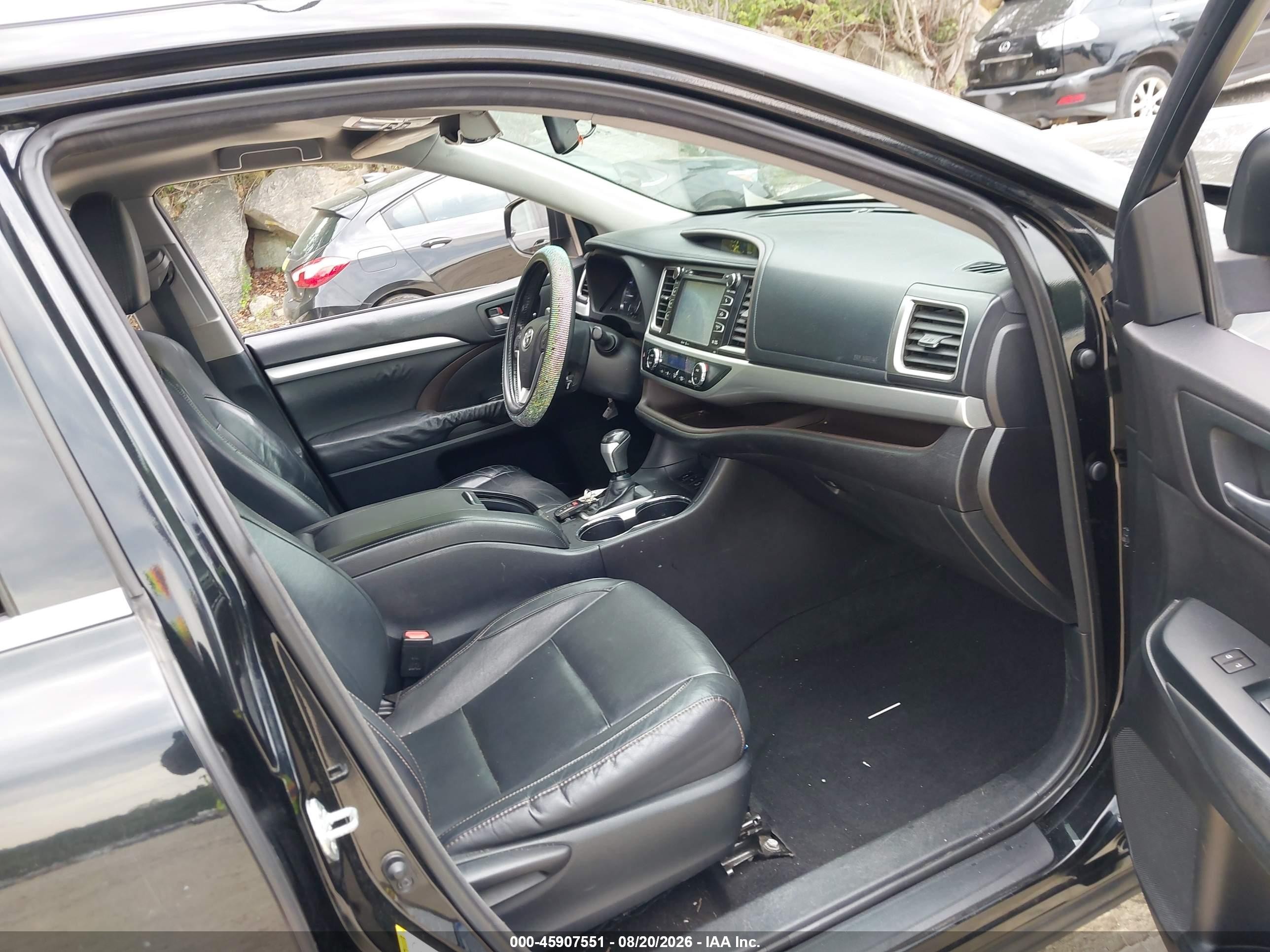 2015 Toyota Highlander Xle V6 Black vin: 5TDJKRFH4FS120664