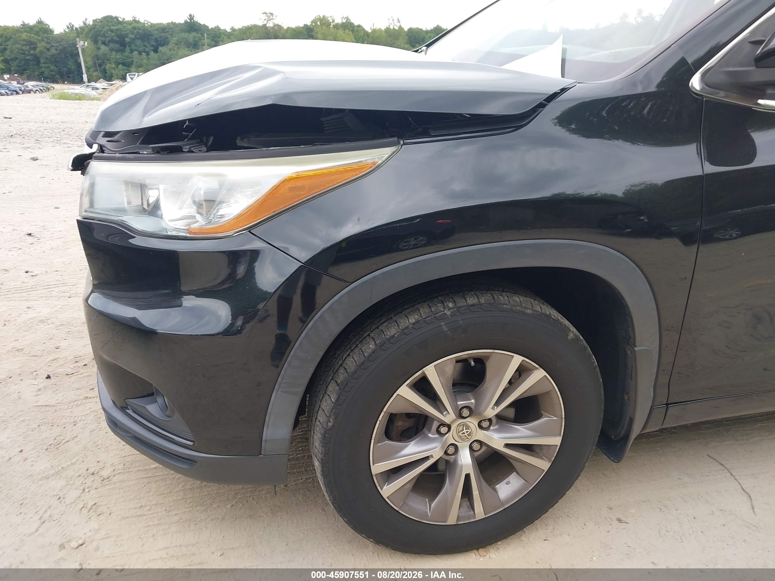 2015 Toyota Highlander Xle V6 Black vin: 5TDJKRFH4FS120664