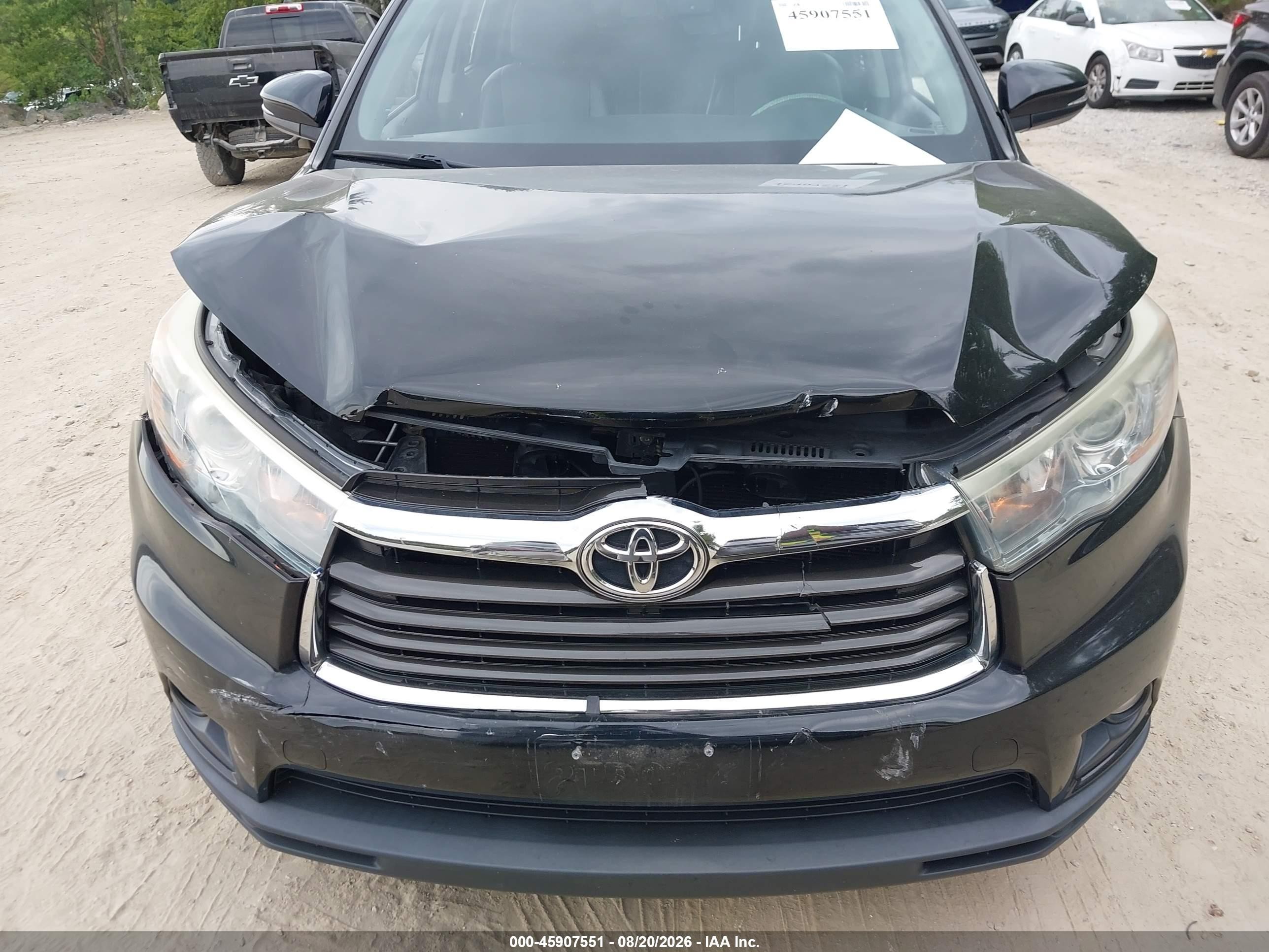2015 Toyota Highlander Xle V6 Black vin: 5TDJKRFH4FS120664