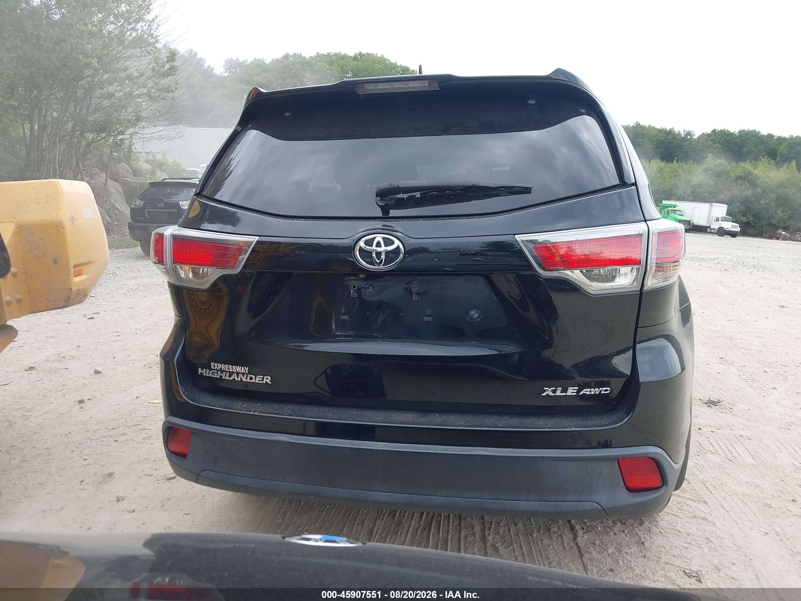 2015 Toyota Highlander Xle V6 Black vin: 5TDJKRFH4FS120664
