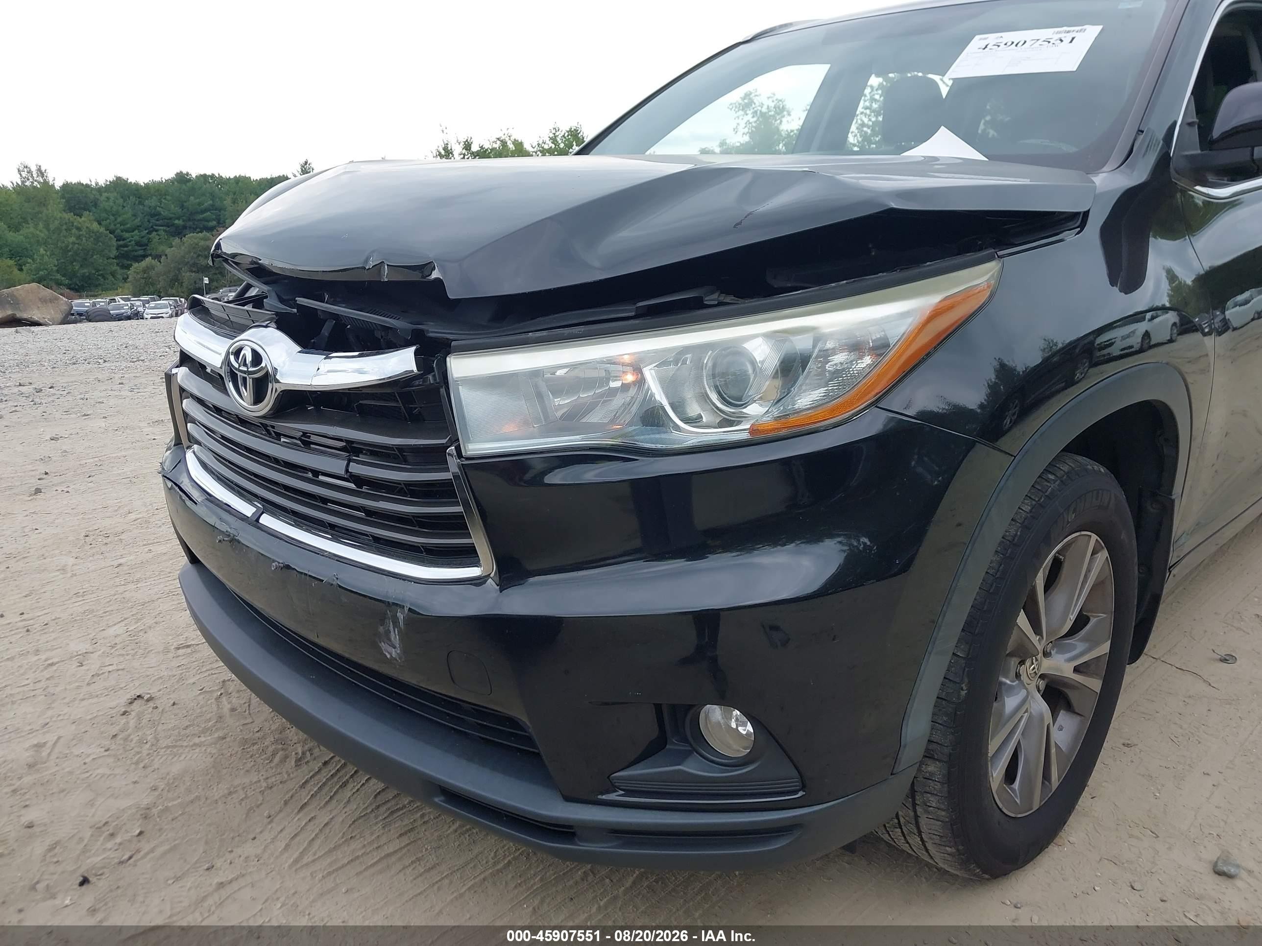 2015 Toyota Highlander Xle V6 Black vin: 5TDJKRFH4FS120664