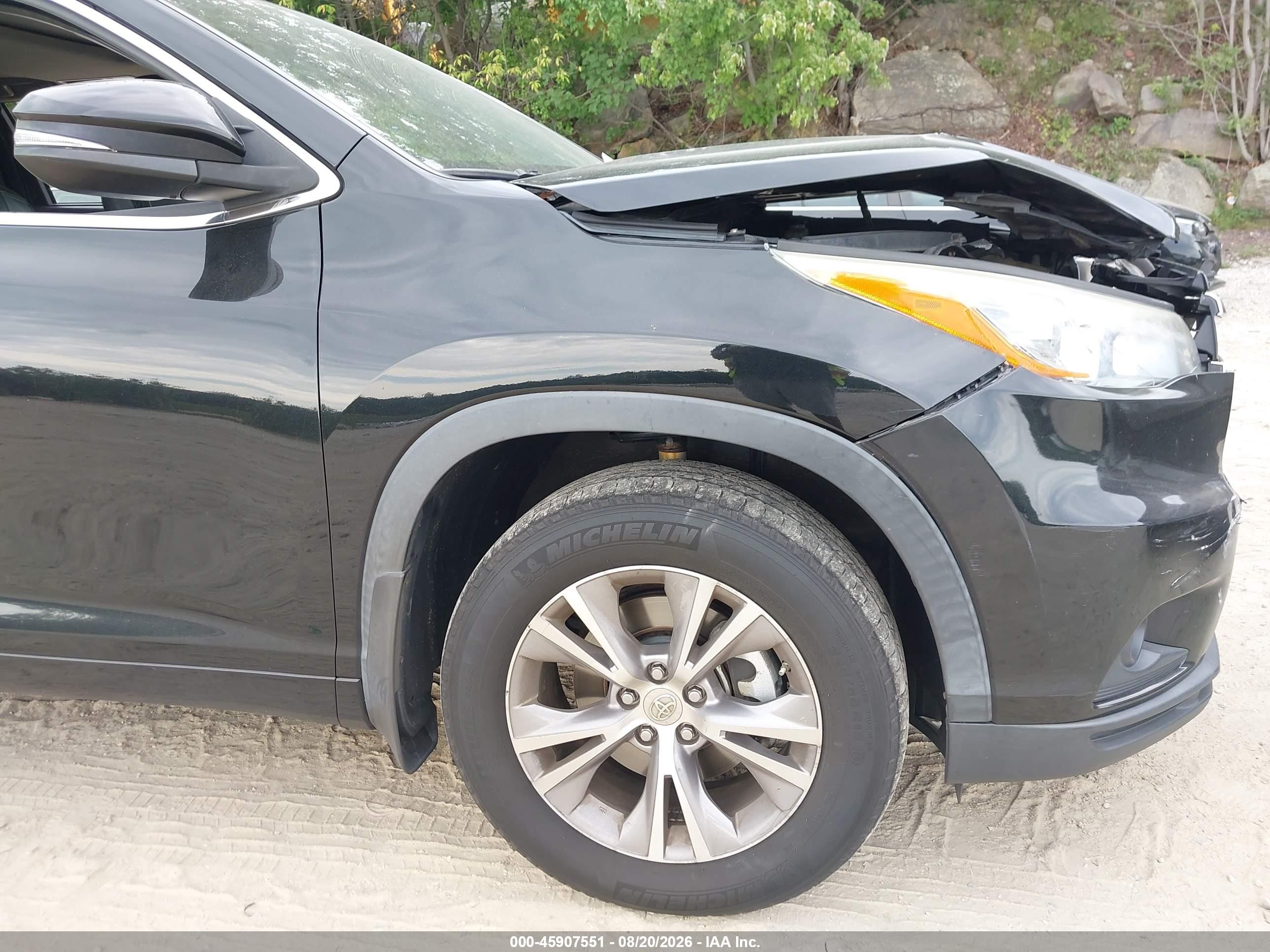 2015 Toyota Highlander Xle V6 Black vin: 5TDJKRFH4FS120664