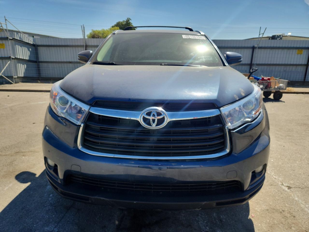 2015 Toyota Highlander Xle Blue vin: 5TDJKRFH4FS121975