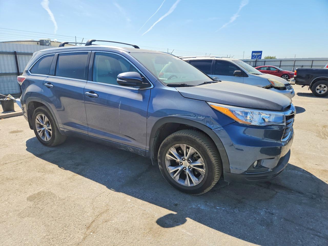 2015 Toyota Highlander Xle Blue vin: 5TDJKRFH4FS121975