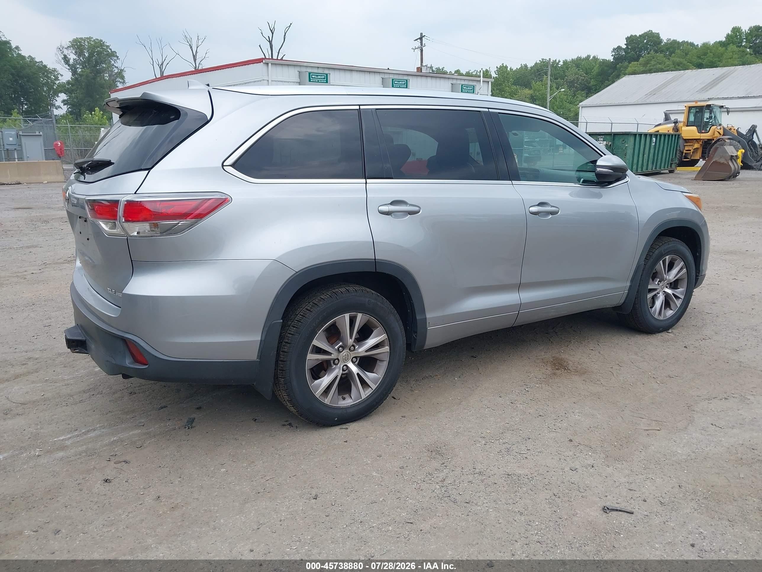 2015 Toyota Highlander Xle V6 Silver vin: 5TDJKRFH4FS129347