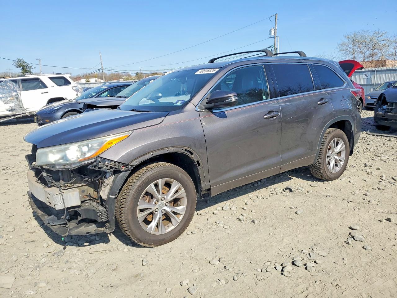 2015 Toyota Highlander Xle Gray vin: 5TDJKRFH4FS157536