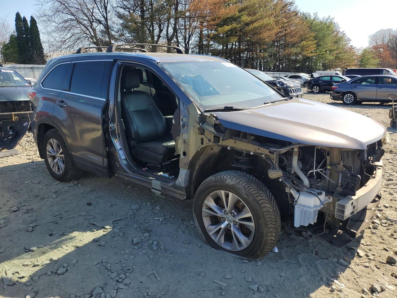 2015 Toyota Highlander Xle Gray vin: 5TDJKRFH4FS157536
