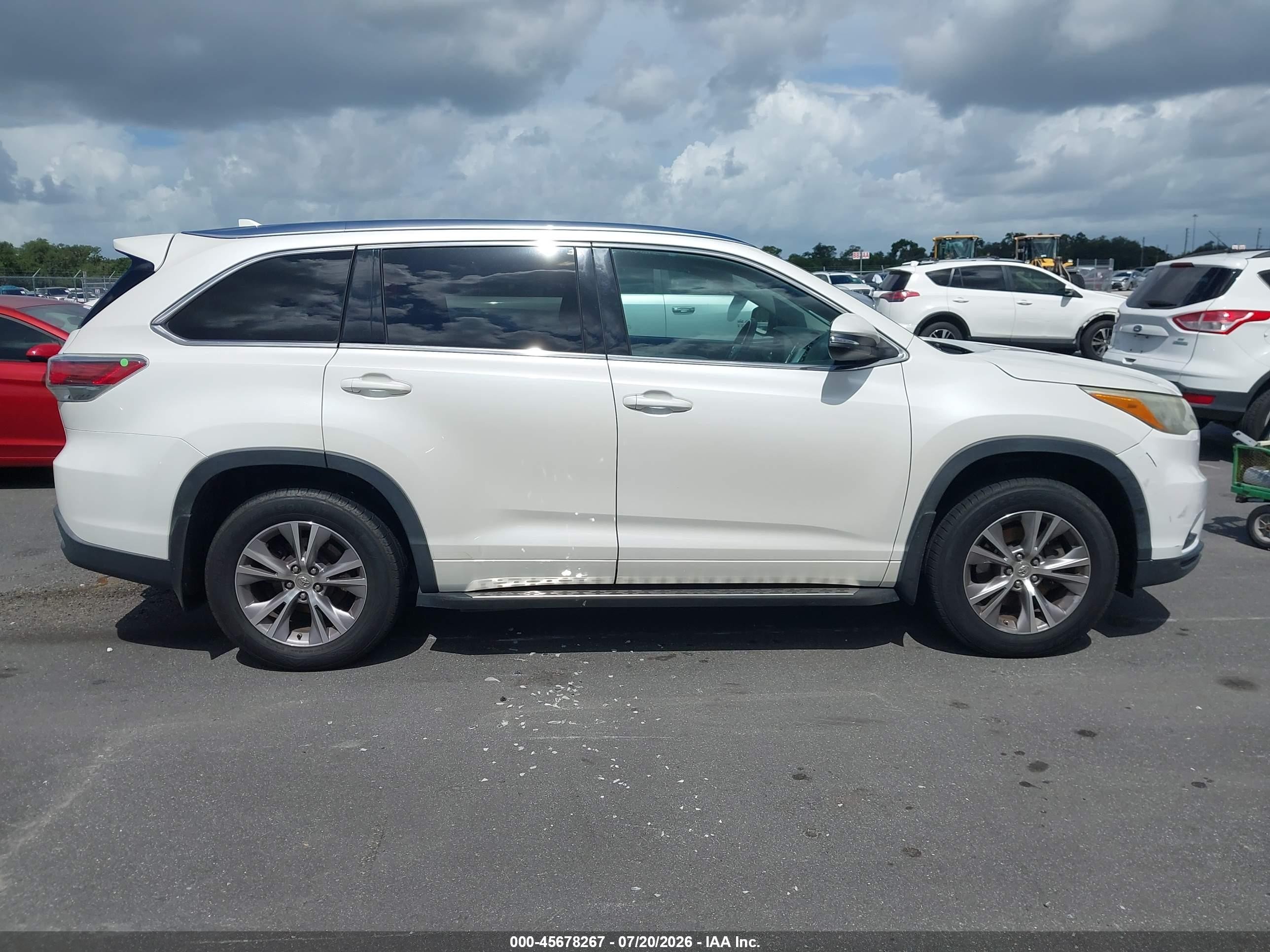 2015 Toyota Highlander Xle V6 White vin: 5TDJKRFH4FS181870