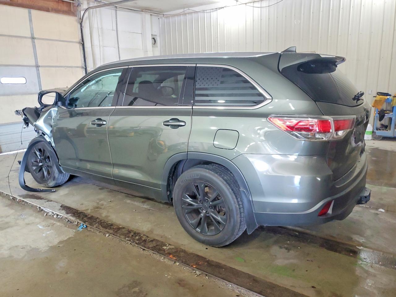 2015 Toyota Highlander Xle Green vin: 5TDJKRFH4FS217640