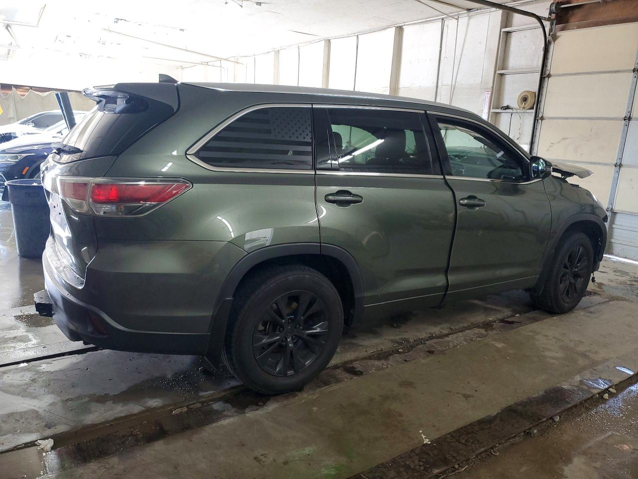 2015 Toyota Highlander Xle Green vin: 5TDJKRFH4FS217640