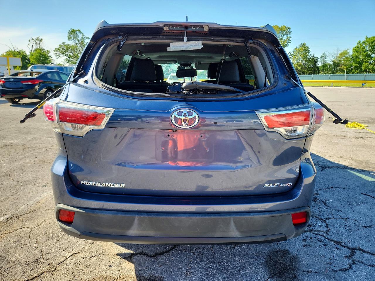 2014 Toyota Highlander Xle Blue vin: 5TDJKRFH5ES018305