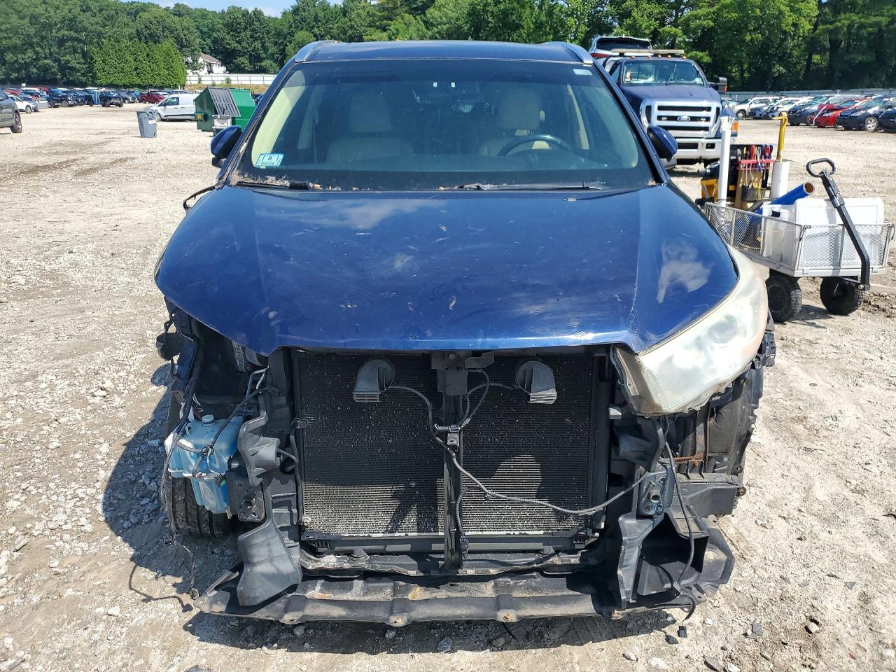 2014 Toyota Highlander Xle Blue vin: 5TDJKRFH5ES065334