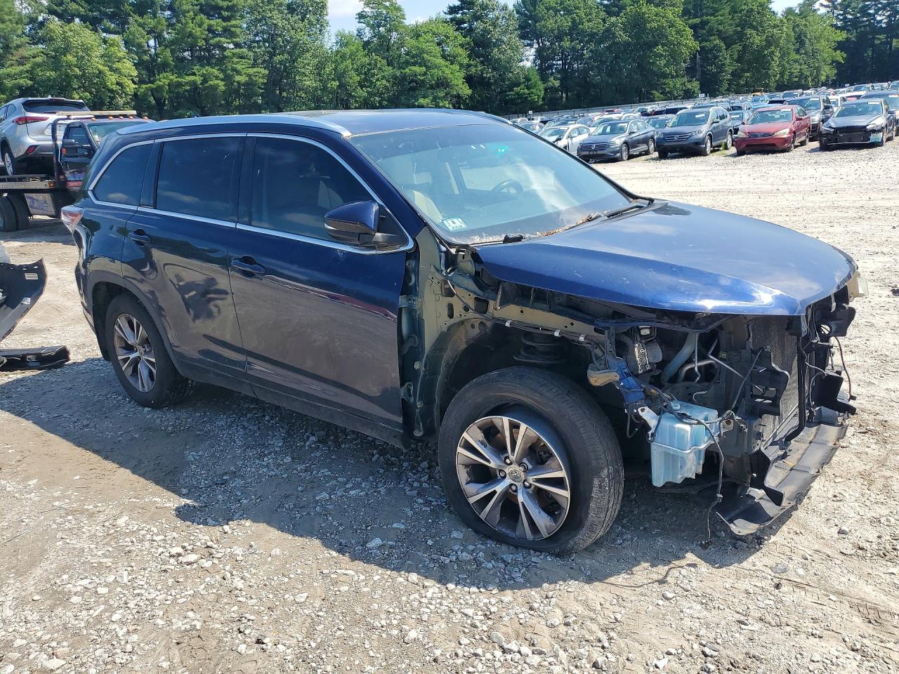 2014 Toyota Highlander Xle Blue vin: 5TDJKRFH5ES065334