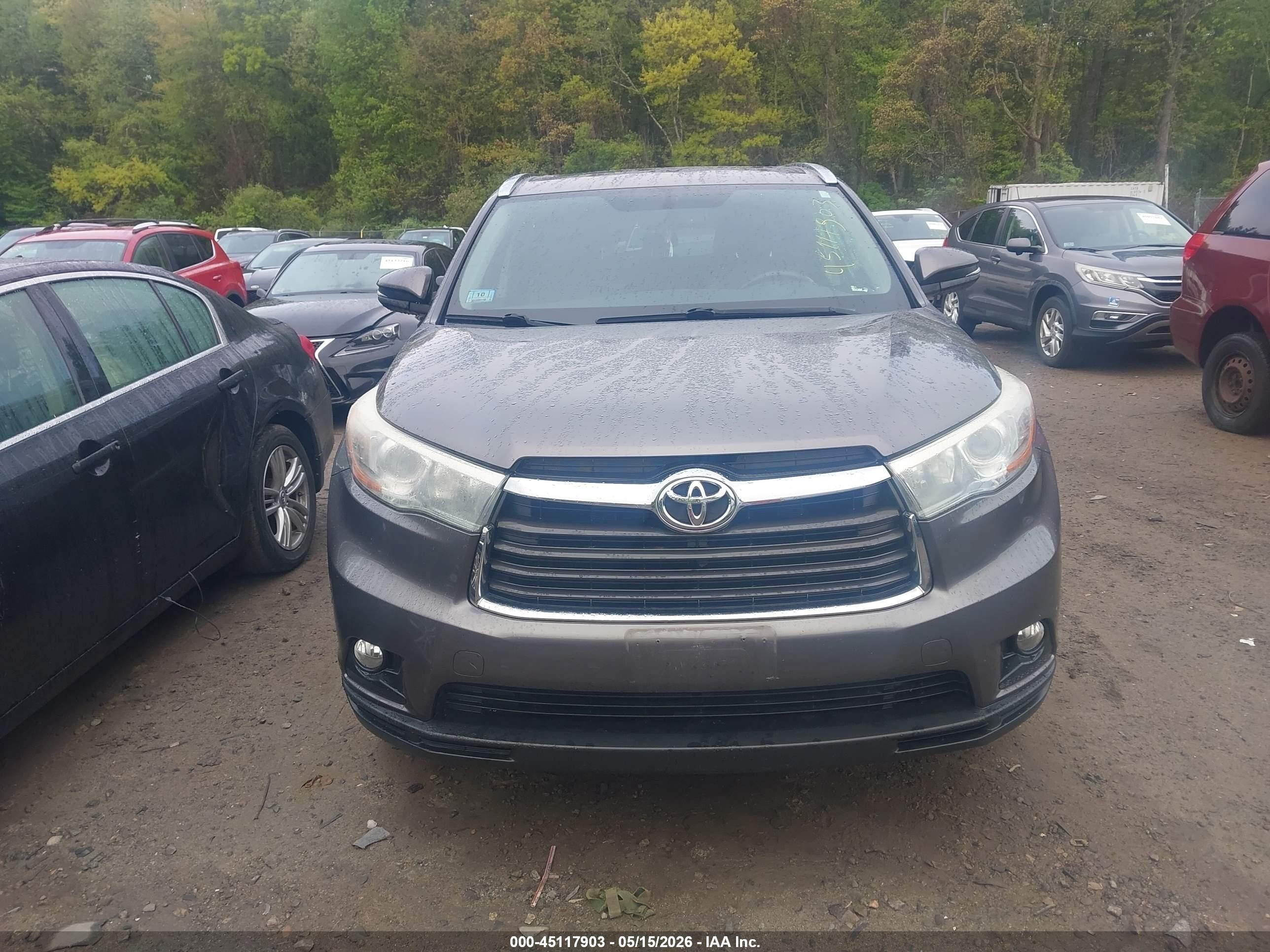 2015 Toyota Highlander Xle V6 Серый vin: 5TDJKRFH5FS101475