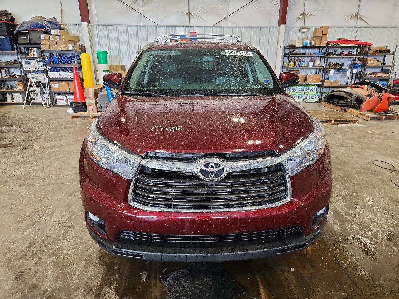 2015 Toyota Highlander Xle Maroon vin: 5TDJKRFH5FS148084