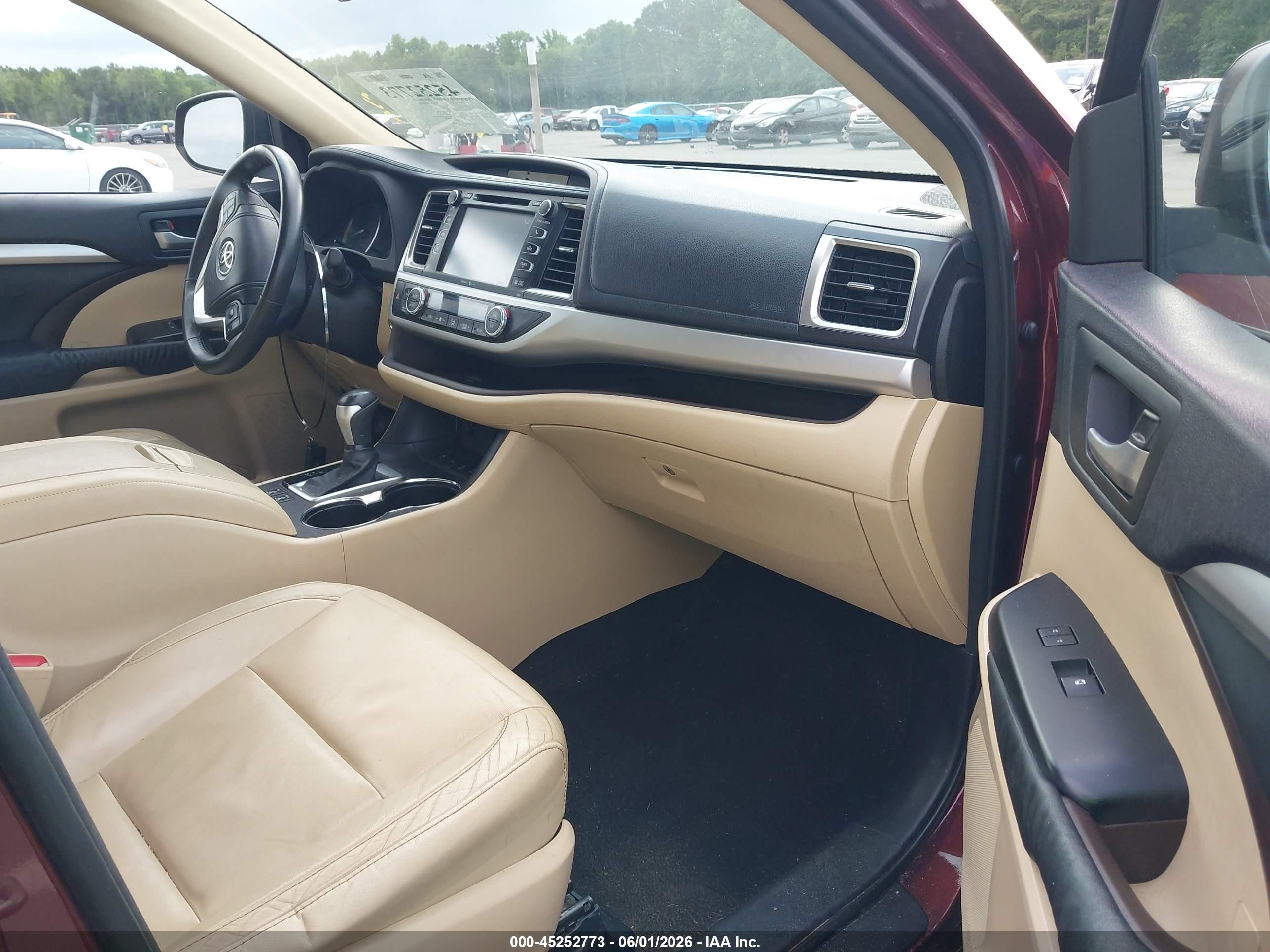 2015 Toyota Highlander Xle V6 Burgundy vin: 5TDJKRFH6FS080703