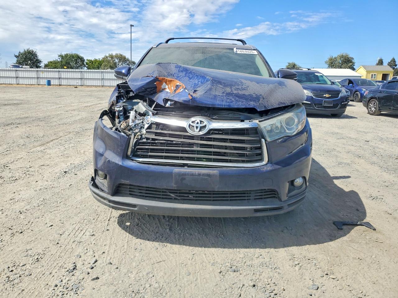 2015 Toyota Highlander Xle Blue vin: 5TDJKRFH6FS104613