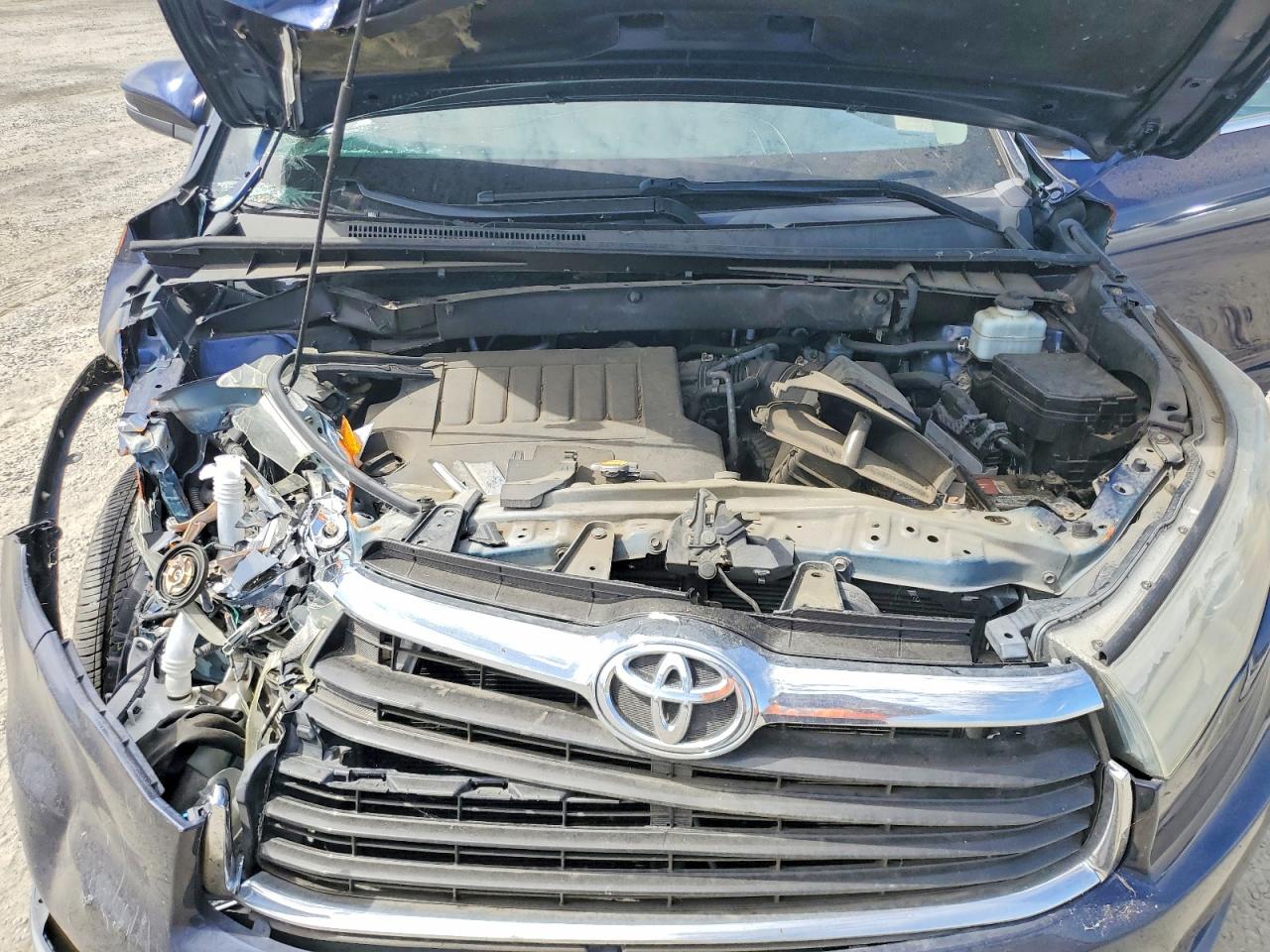 2015 Toyota Highlander Xle Blue vin: 5TDJKRFH6FS104613