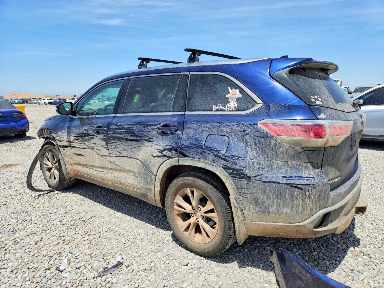 2015 Toyota Highlander Xle Синий vin: 5TDJKRFH6FS168103