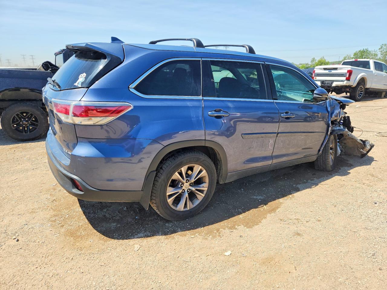 2015 Toyota Highlander Xle Blue vin: 5TDJKRFH6FS177030