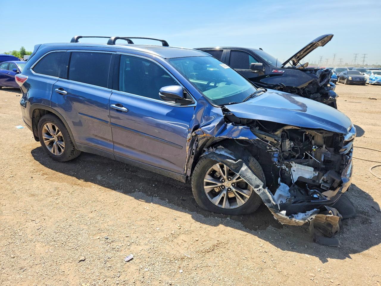 2015 Toyota Highlander Xle Blue vin: 5TDJKRFH6FS177030