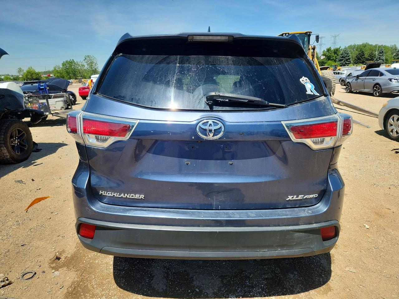 2015 Toyota Highlander Xle Blue vin: 5TDJKRFH6FS177030