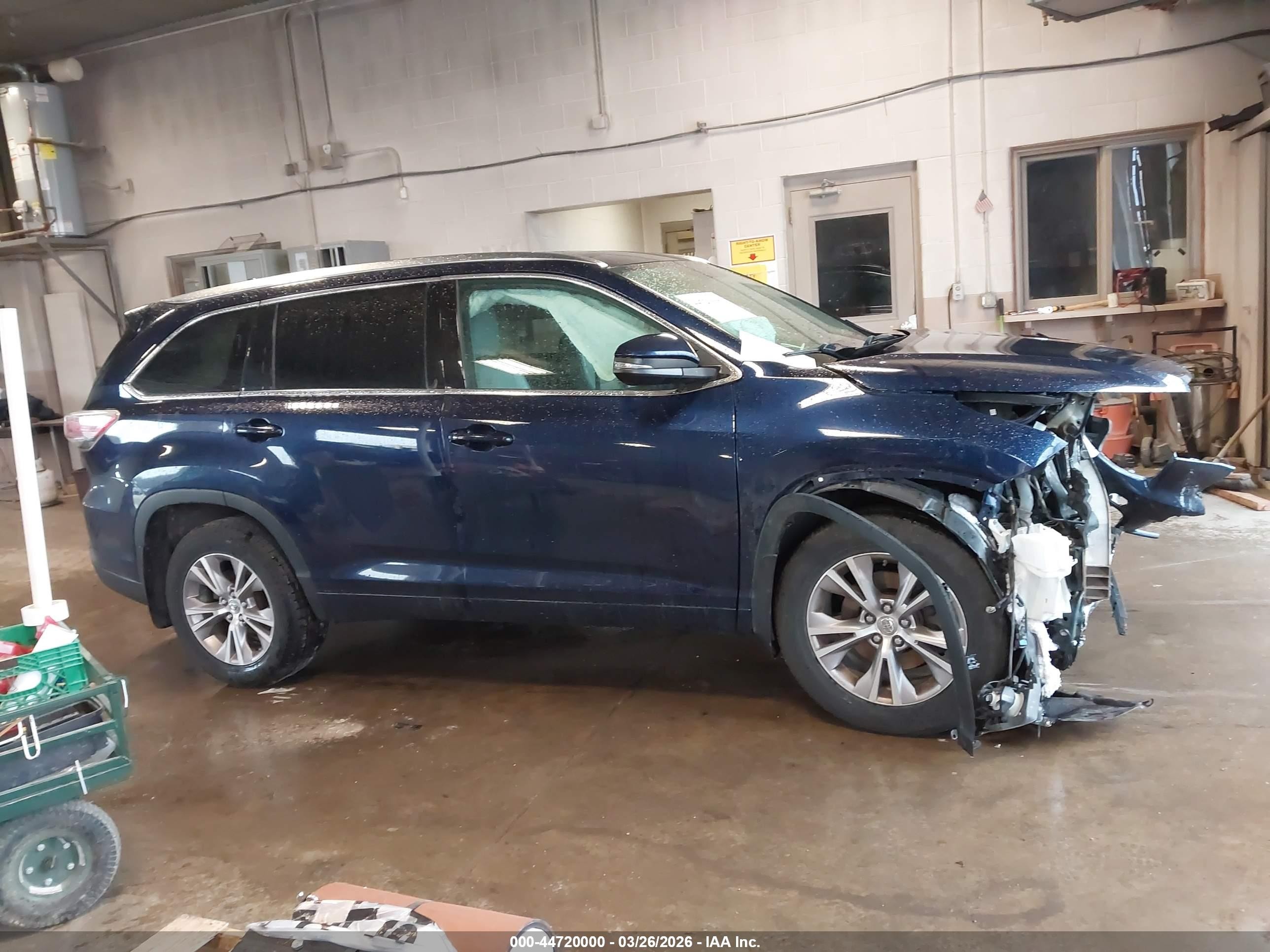 2015 Toyota Highlander Xle V6 Dark Blue vin: 5TDJKRFH6FS186925