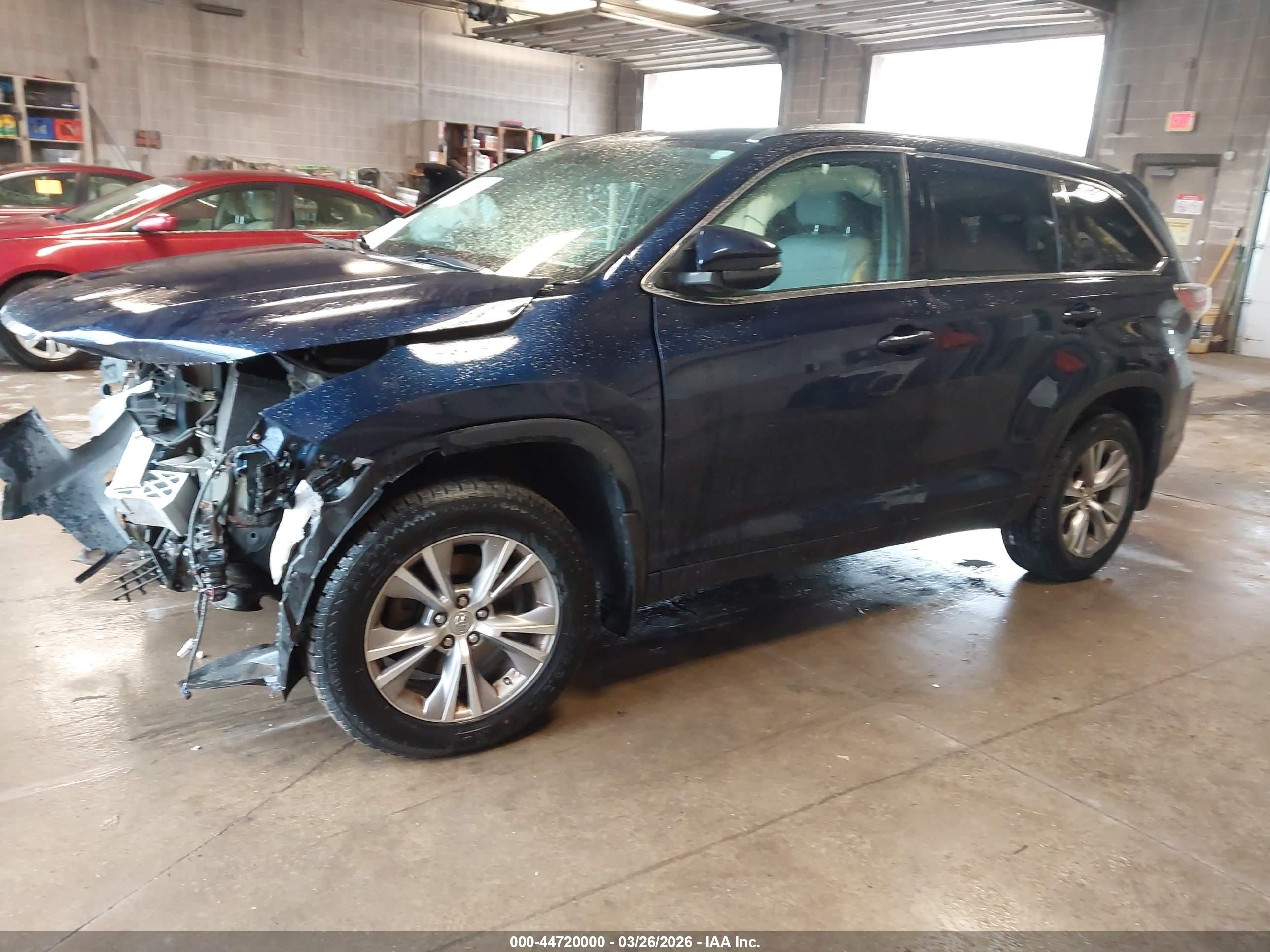 2015 Toyota Highlander Xle V6 Dark Blue vin: 5TDJKRFH6FS186925