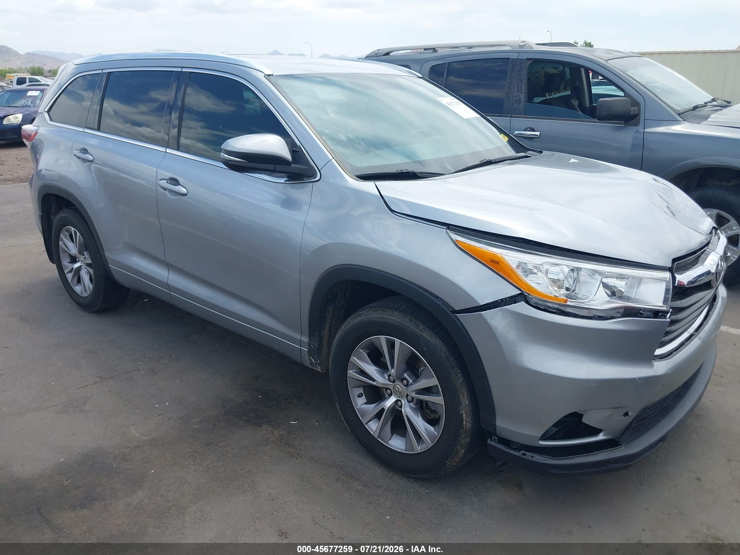 2014 Toyota Highlander Xle V6 Silver vin: 5TDJKRFH7ES007659
