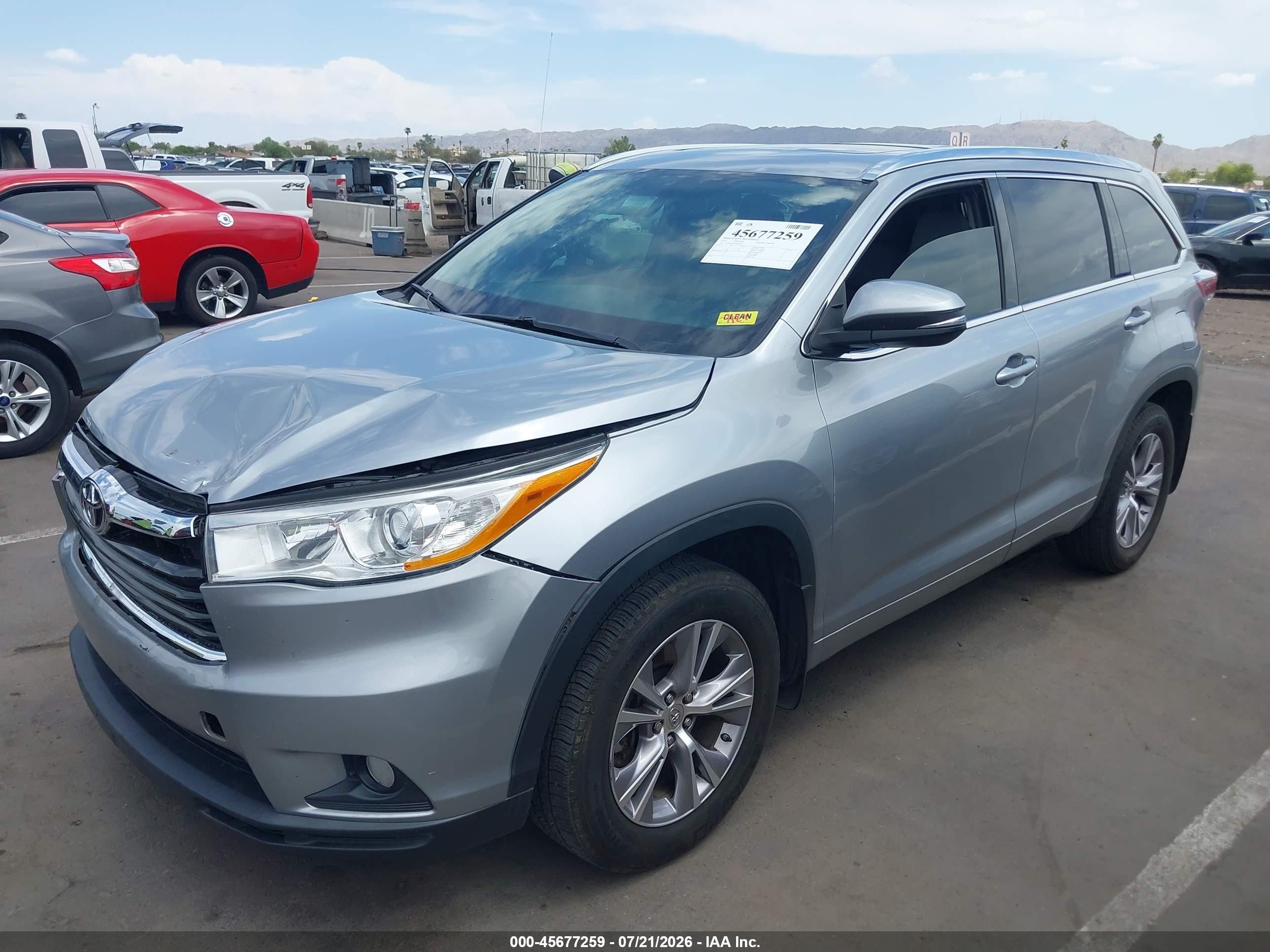 2014 Toyota Highlander Xle V6 Silver vin: 5TDJKRFH7ES007659