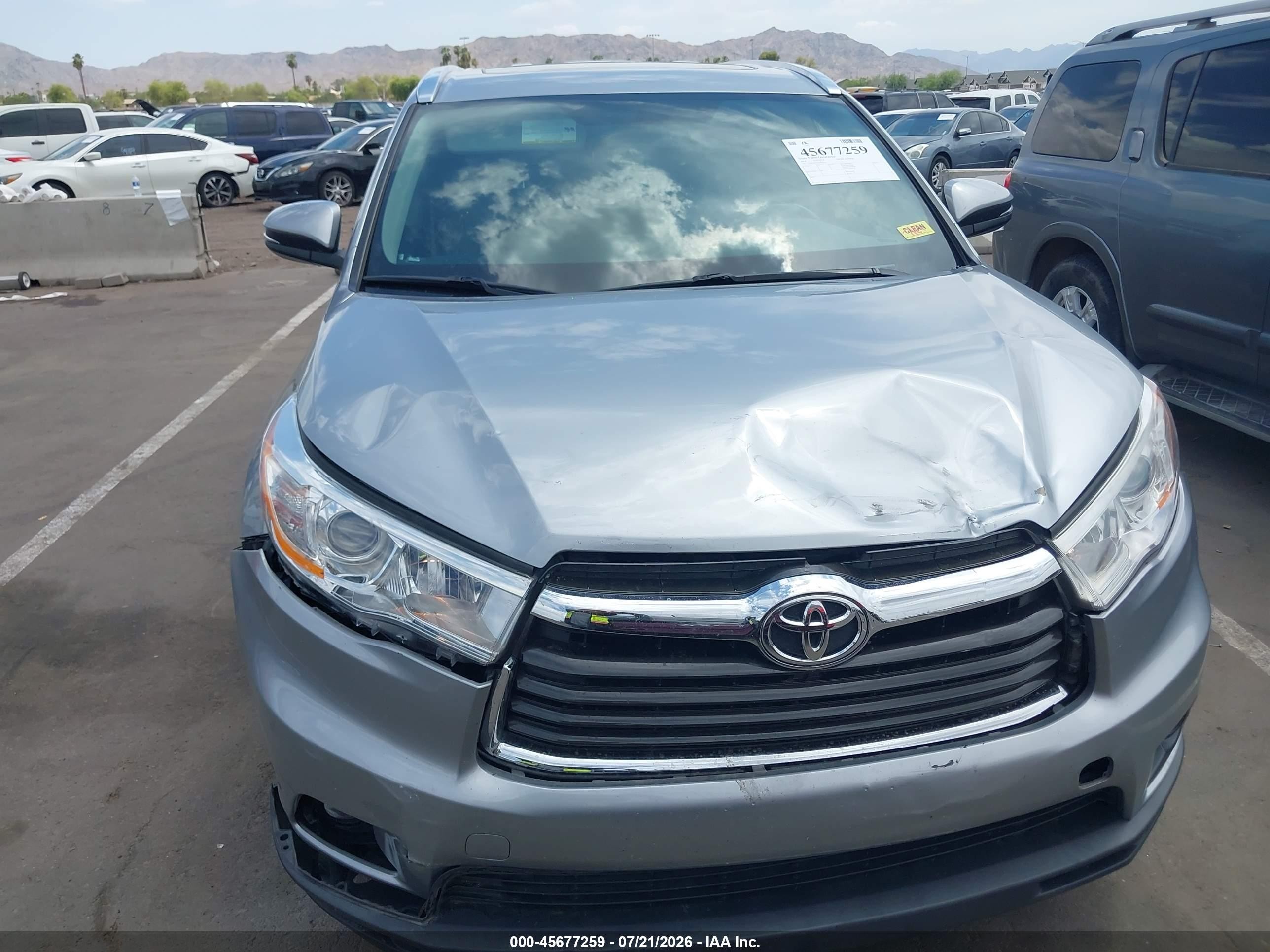 2014 Toyota Highlander Xle V6 Silver vin: 5TDJKRFH7ES007659