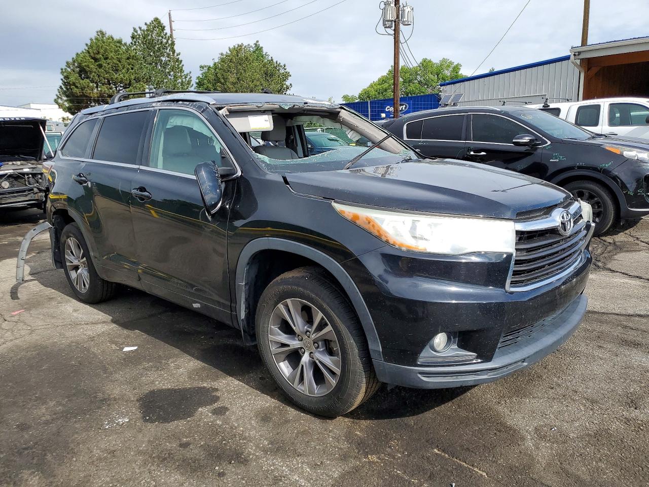 2015 Toyota Highlander Xle Black vin: 5TDJKRFH7FS096781