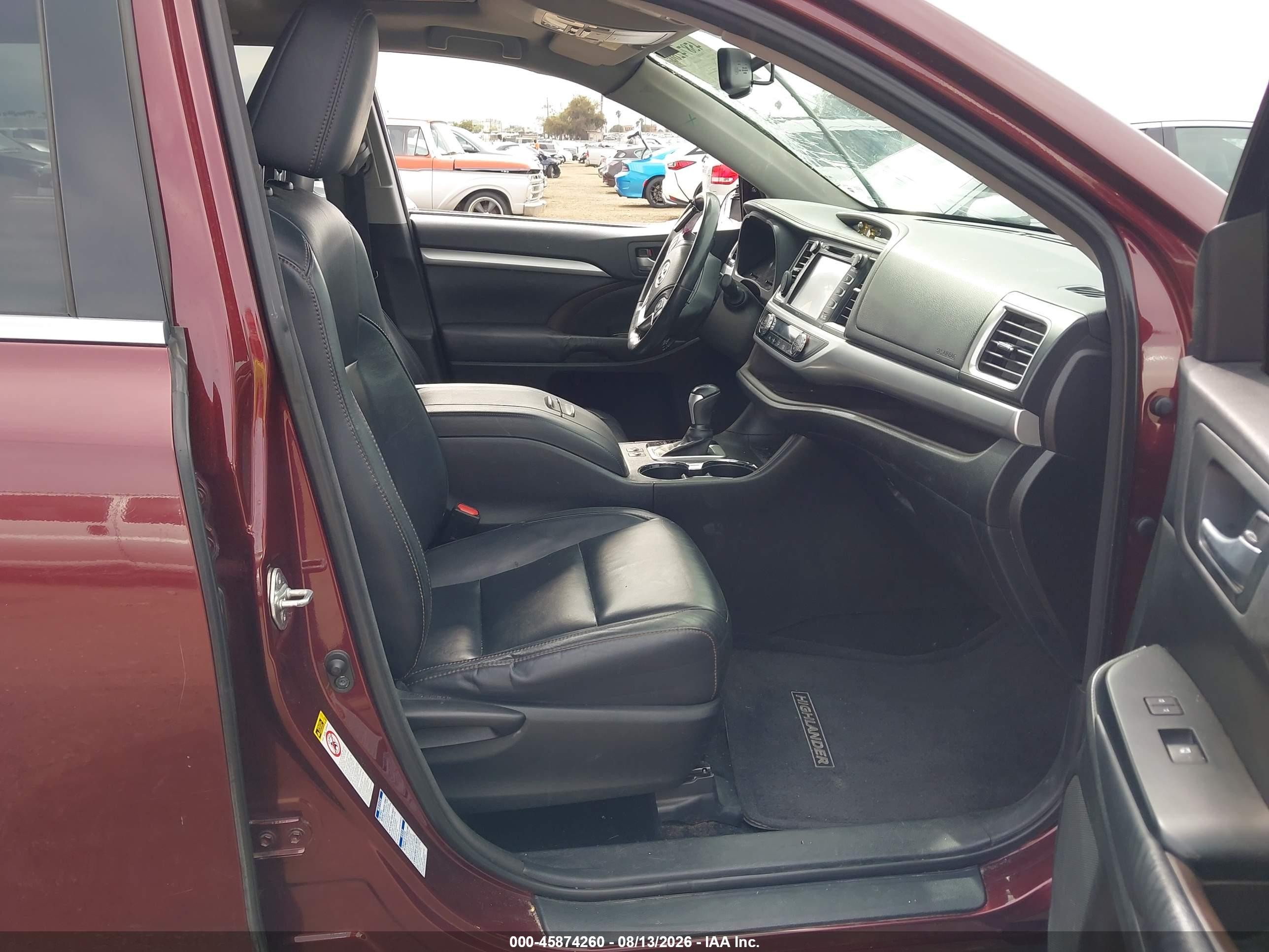 2015 Toyota Highlander Xle V6 Burgundy vin: 5TDJKRFH7FS100019