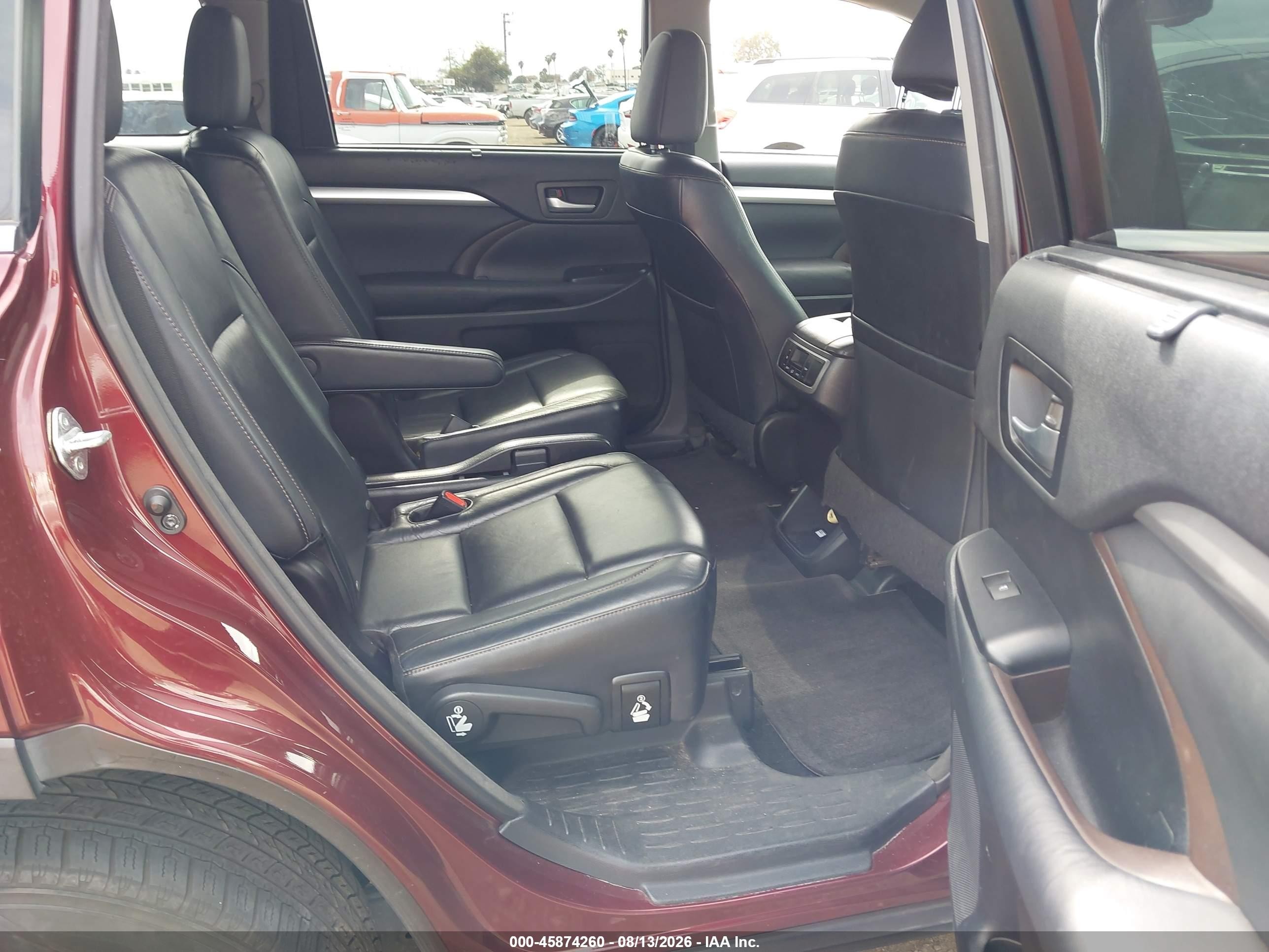 2015 Toyota Highlander Xle V6 Burgundy vin: 5TDJKRFH7FS100019