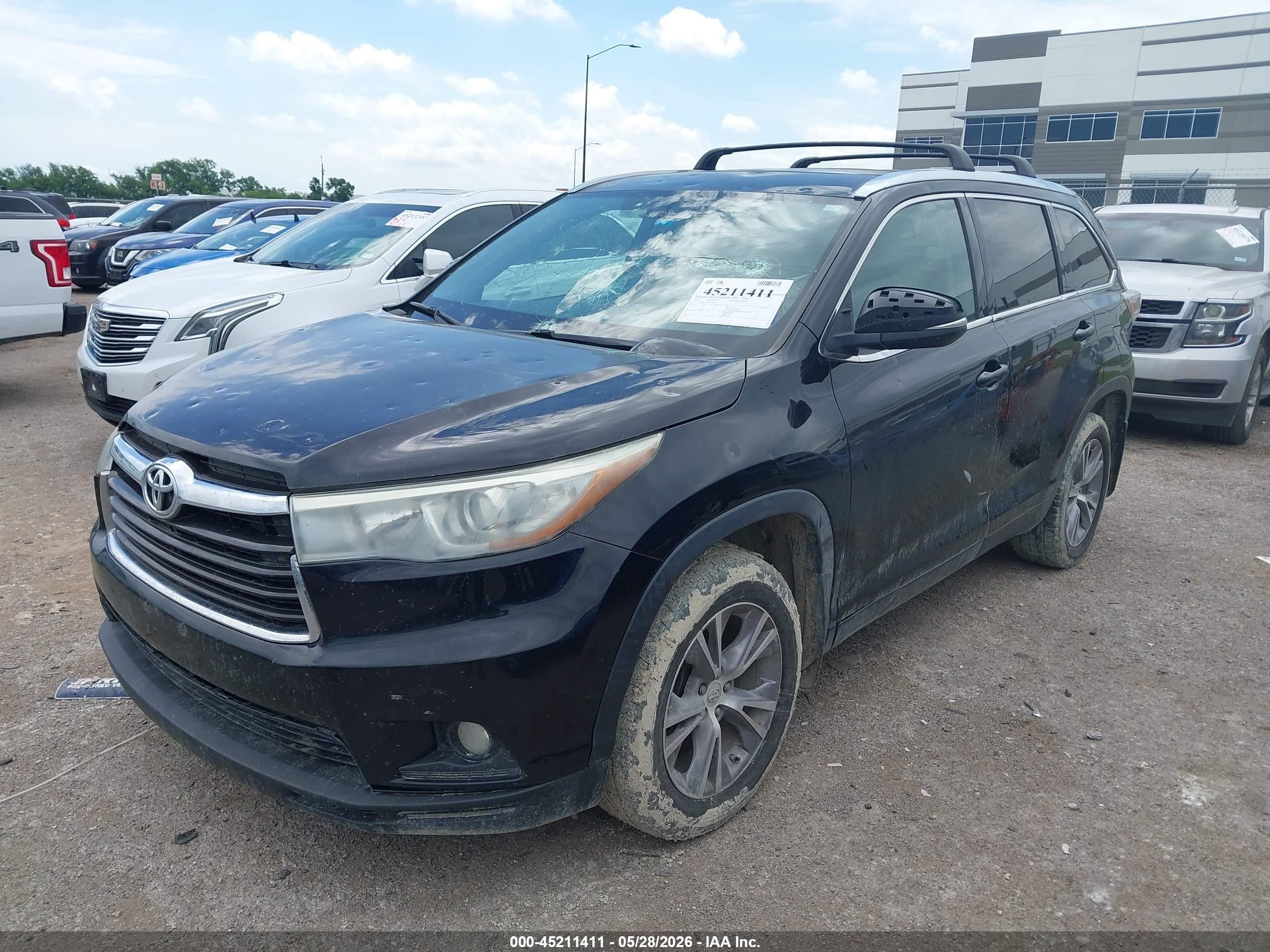 2015 Toyota Highlander Xle V6 Black vin: 5TDJKRFH7FS107407