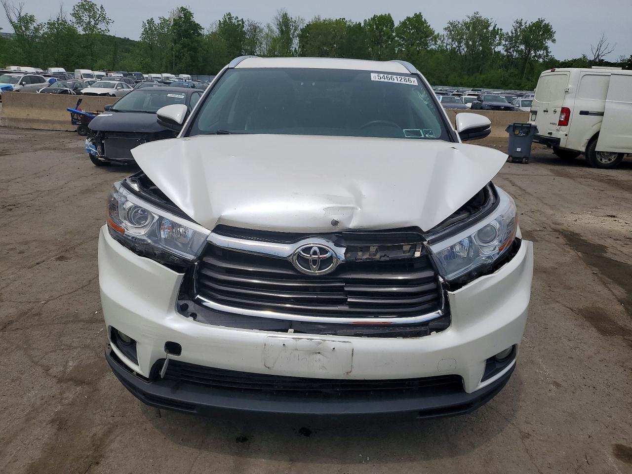 2015 Toyota Highlander Xle White vin: 5TDJKRFH7FS143842
