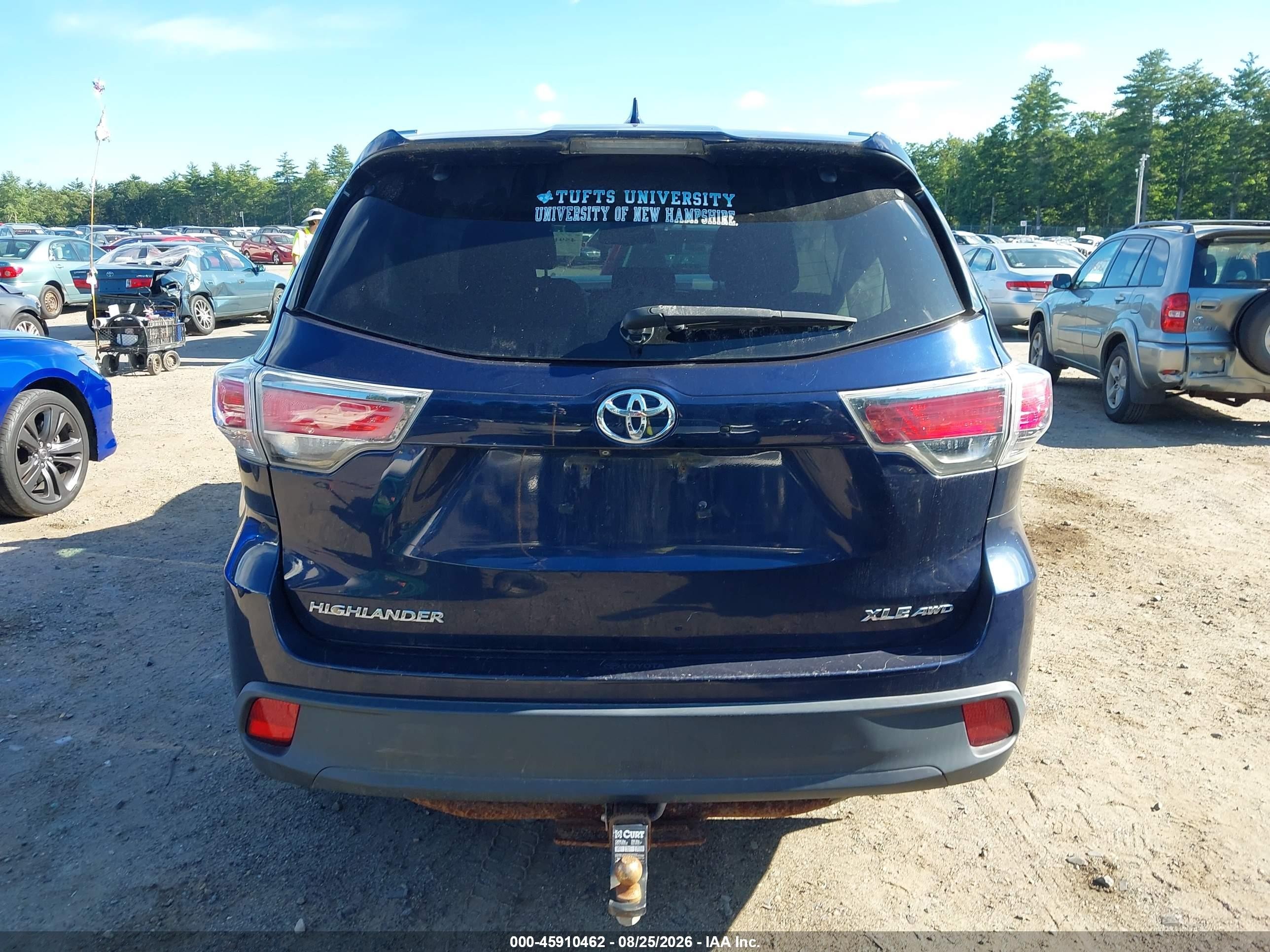 2015 Toyota Highlander Xle V6 Dark Blue vin: 5TDJKRFH7FS158793