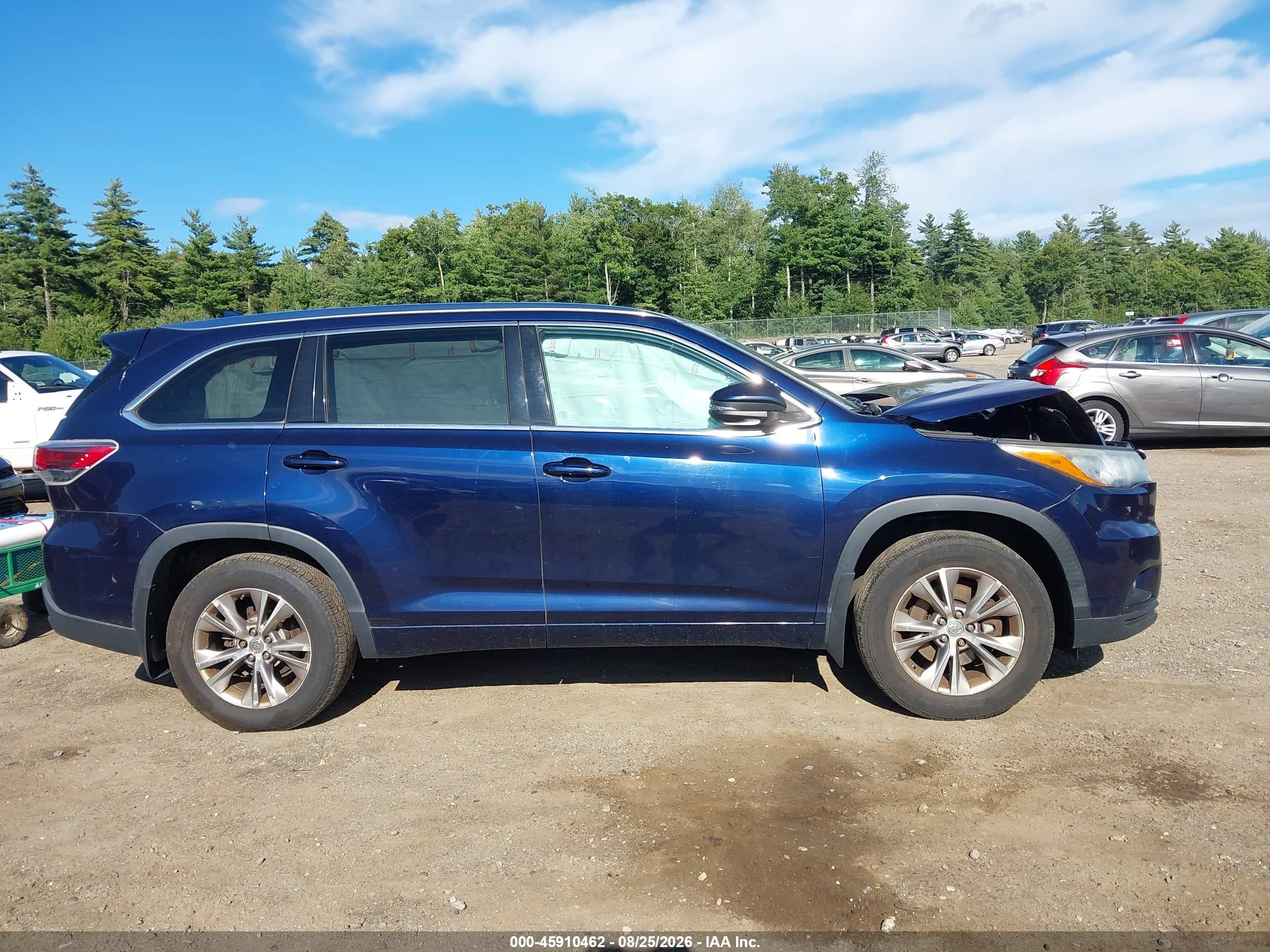 2015 Toyota Highlander Xle V6 Dark Blue vin: 5TDJKRFH7FS158793