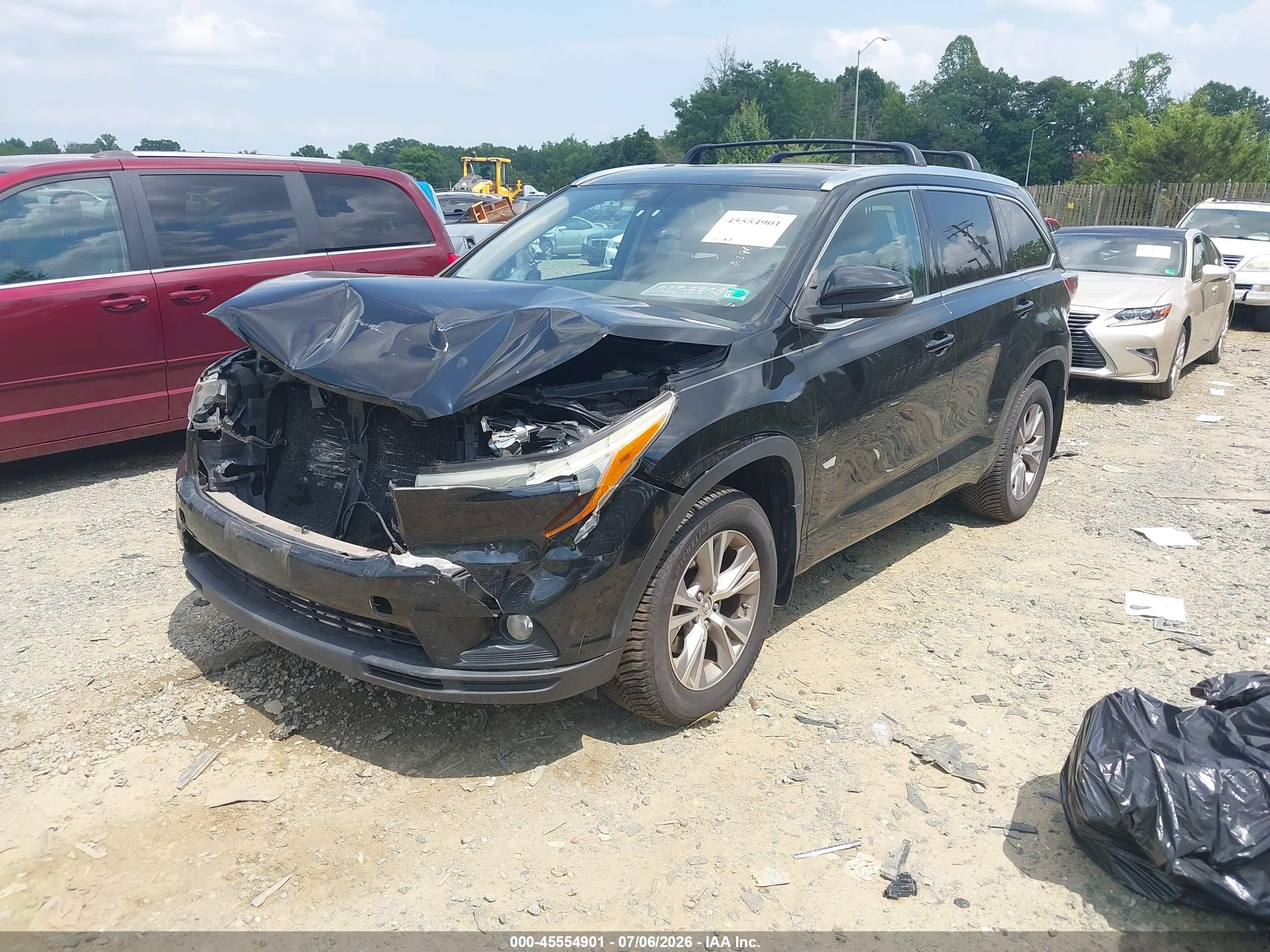 2015 Toyota Highlander Xle V6 Black vin: 5TDJKRFH7FS182821