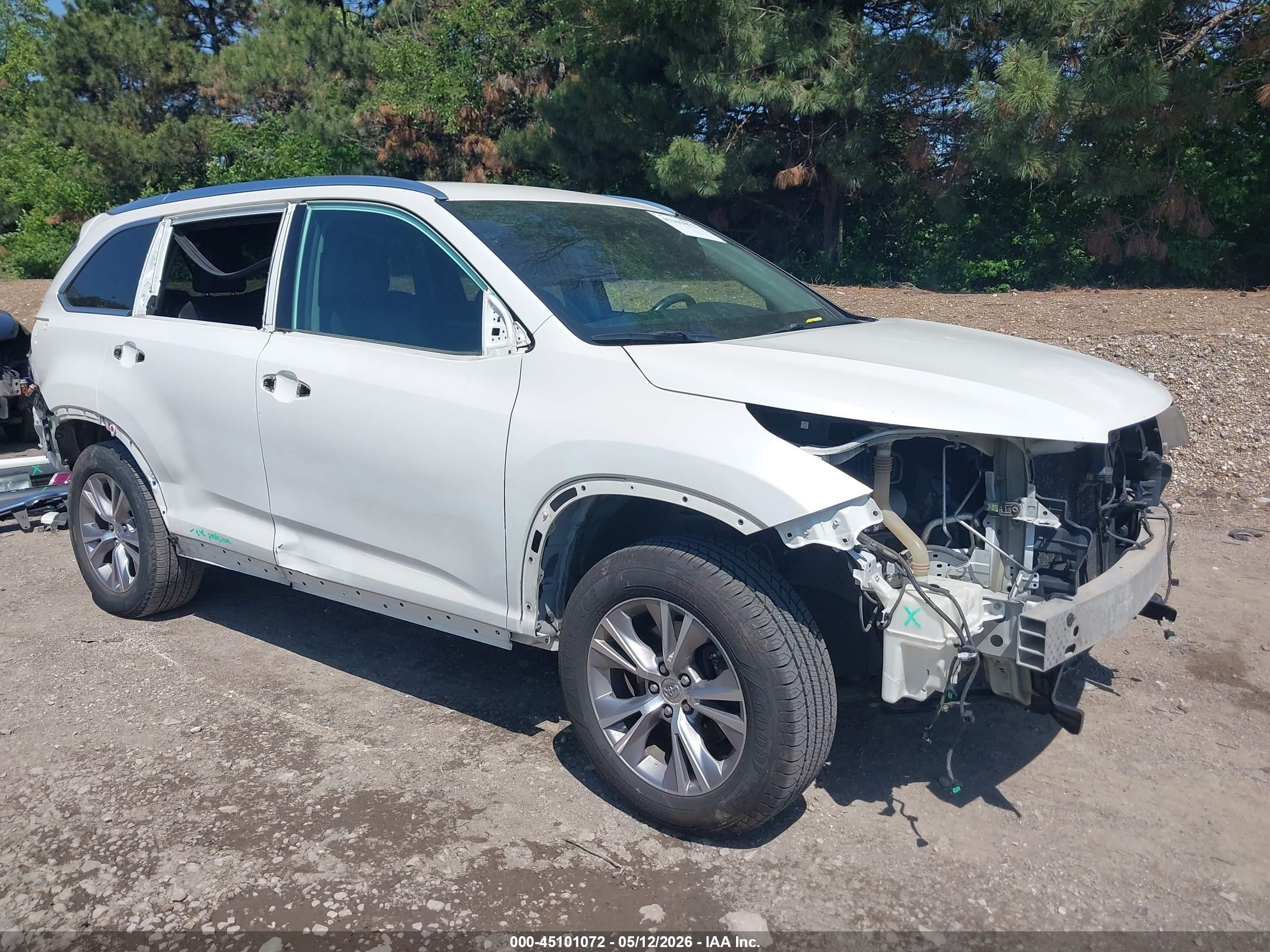 2015 Toyota Highlander Xle V6 White vin: 5TDJKRFH7FS183970