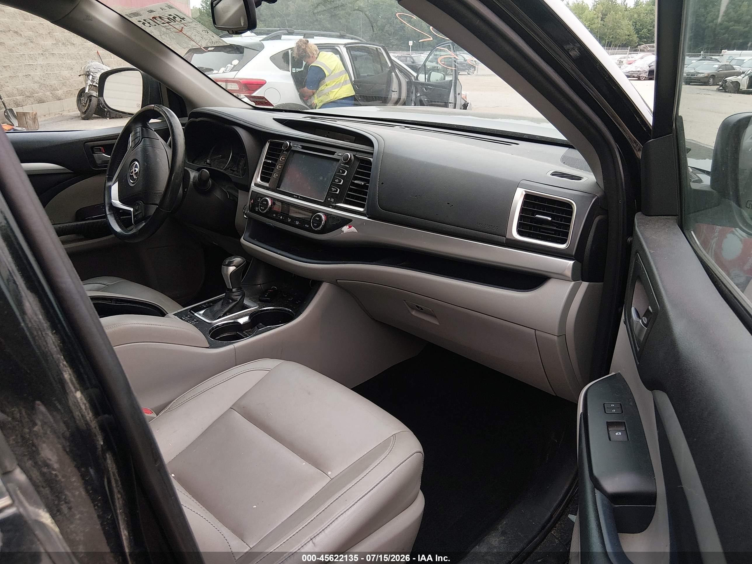 2015 Toyota Highlander Xle V6 Black vin: 5TDJKRFH7FS214022