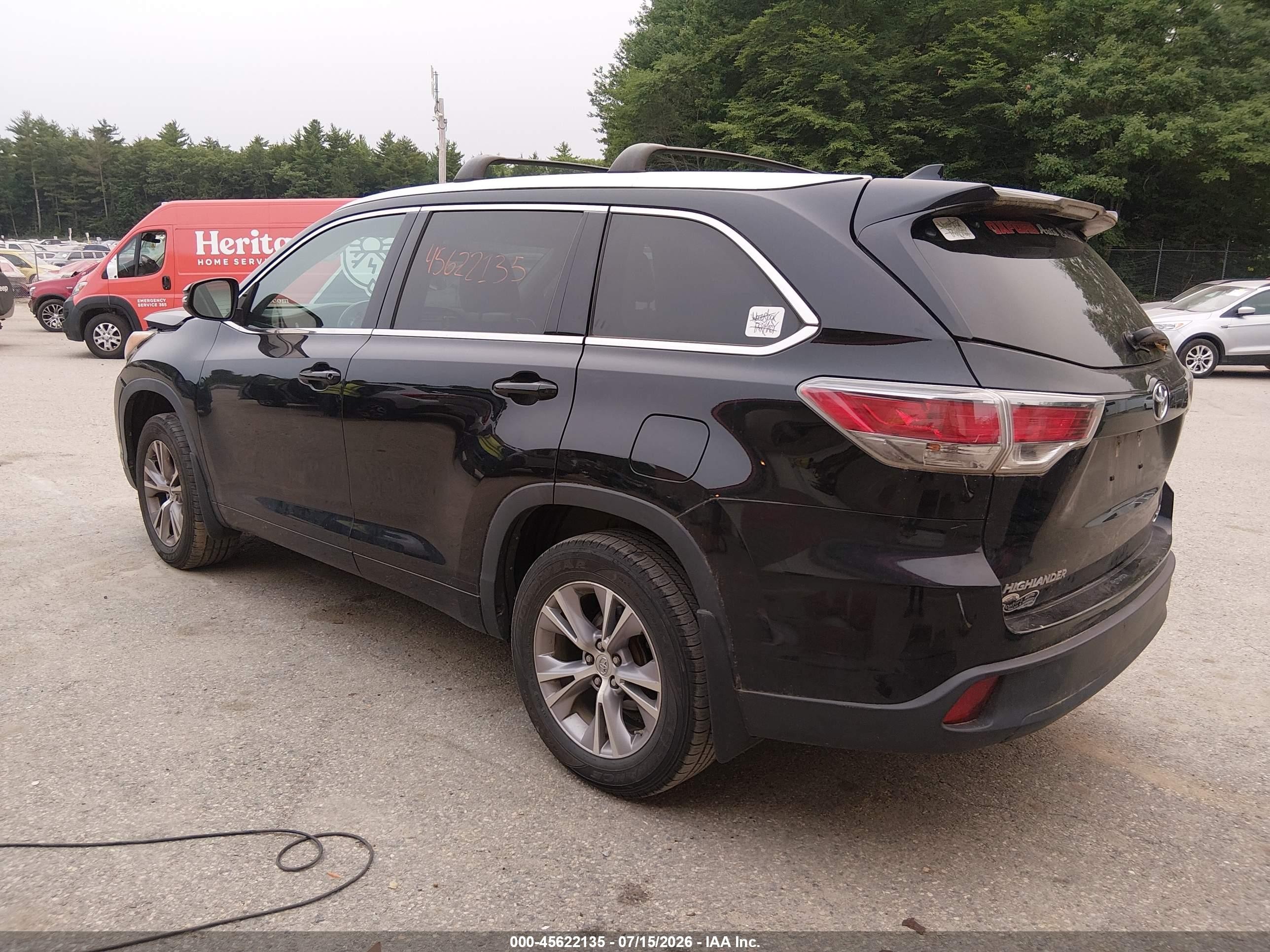 2015 Toyota Highlander Xle V6 Black vin: 5TDJKRFH7FS214022