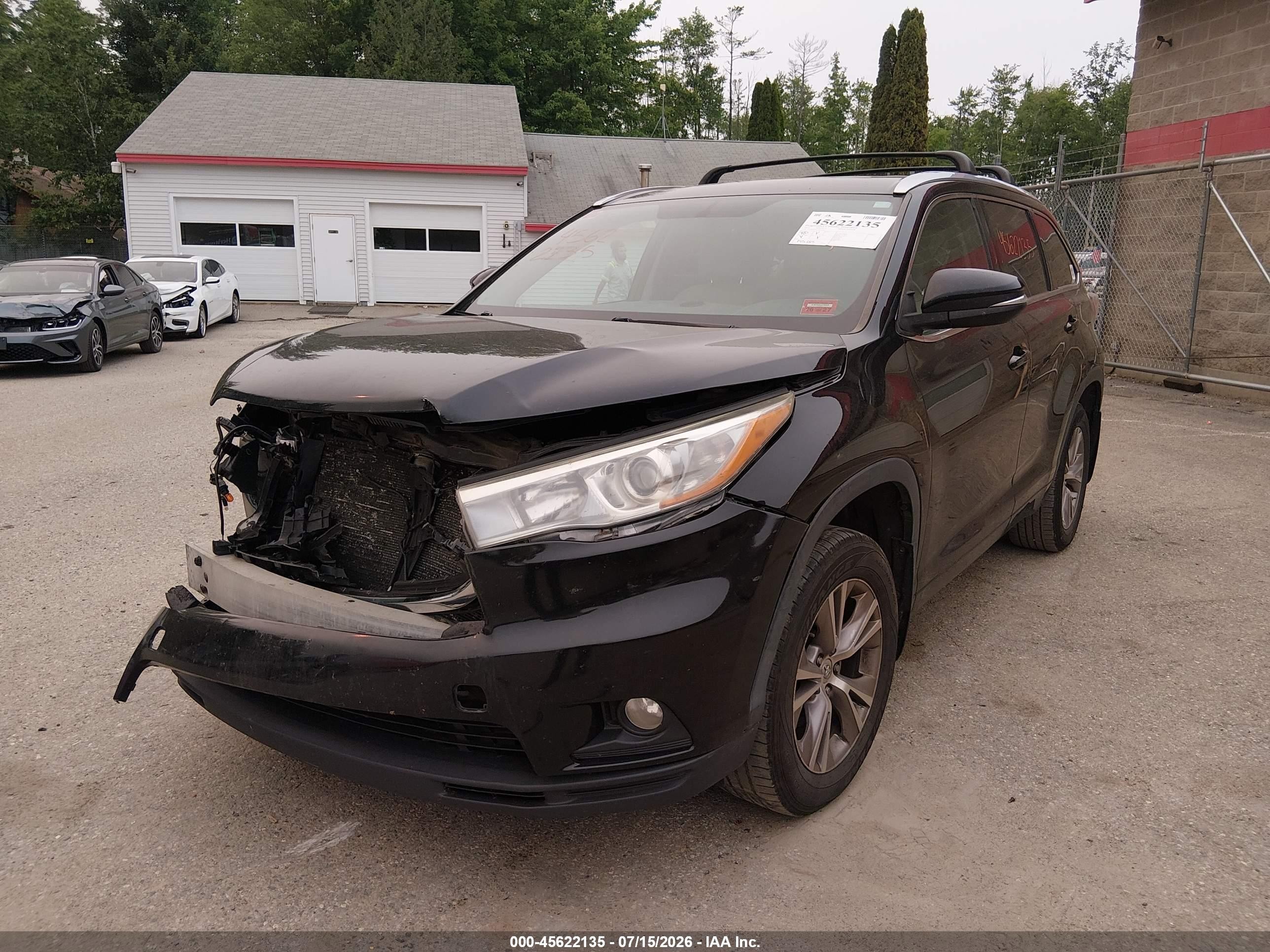 2015 Toyota Highlander Xle V6 Black vin: 5TDJKRFH7FS214022