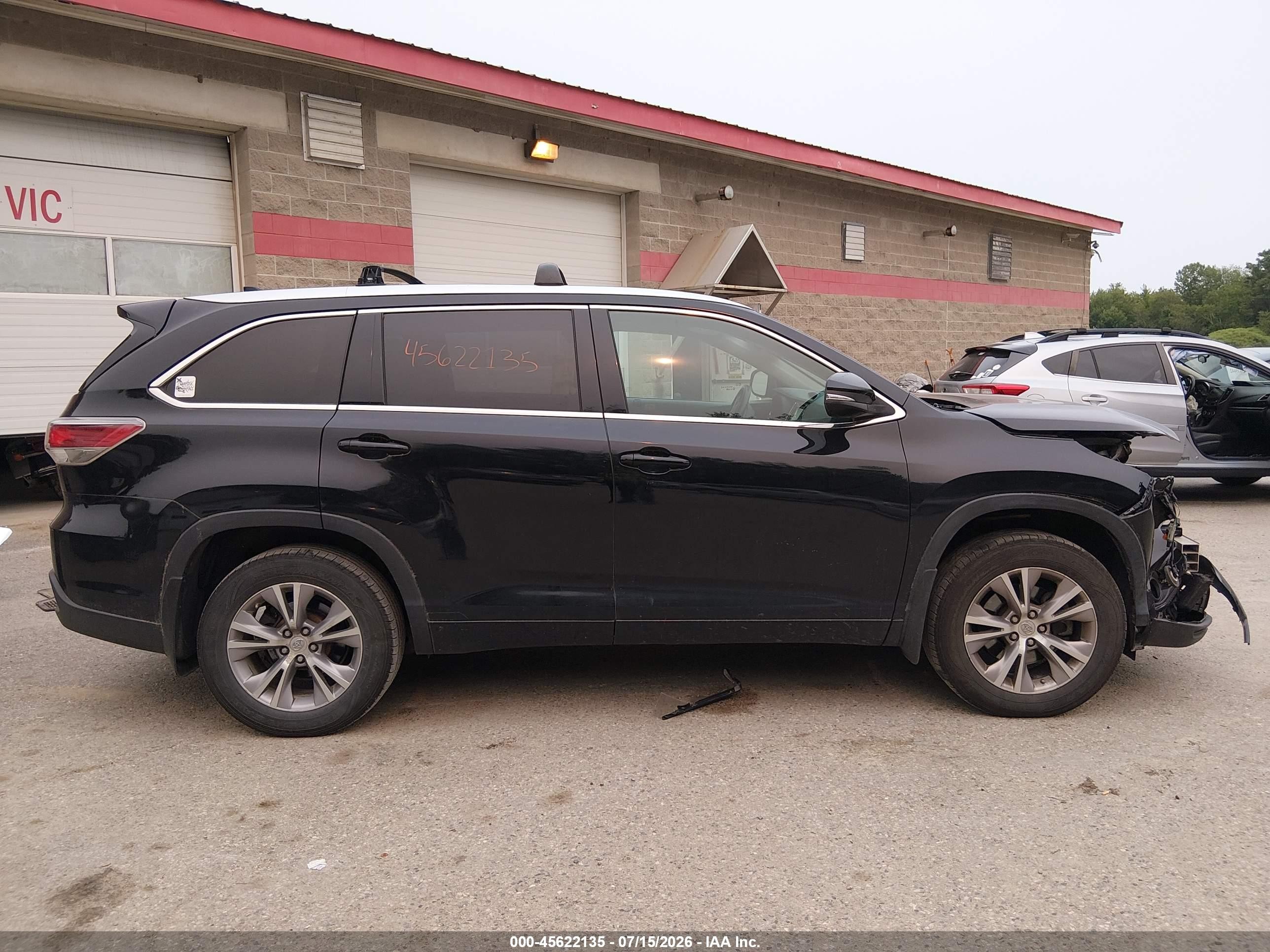 2015 Toyota Highlander Xle V6 Black vin: 5TDJKRFH7FS214022